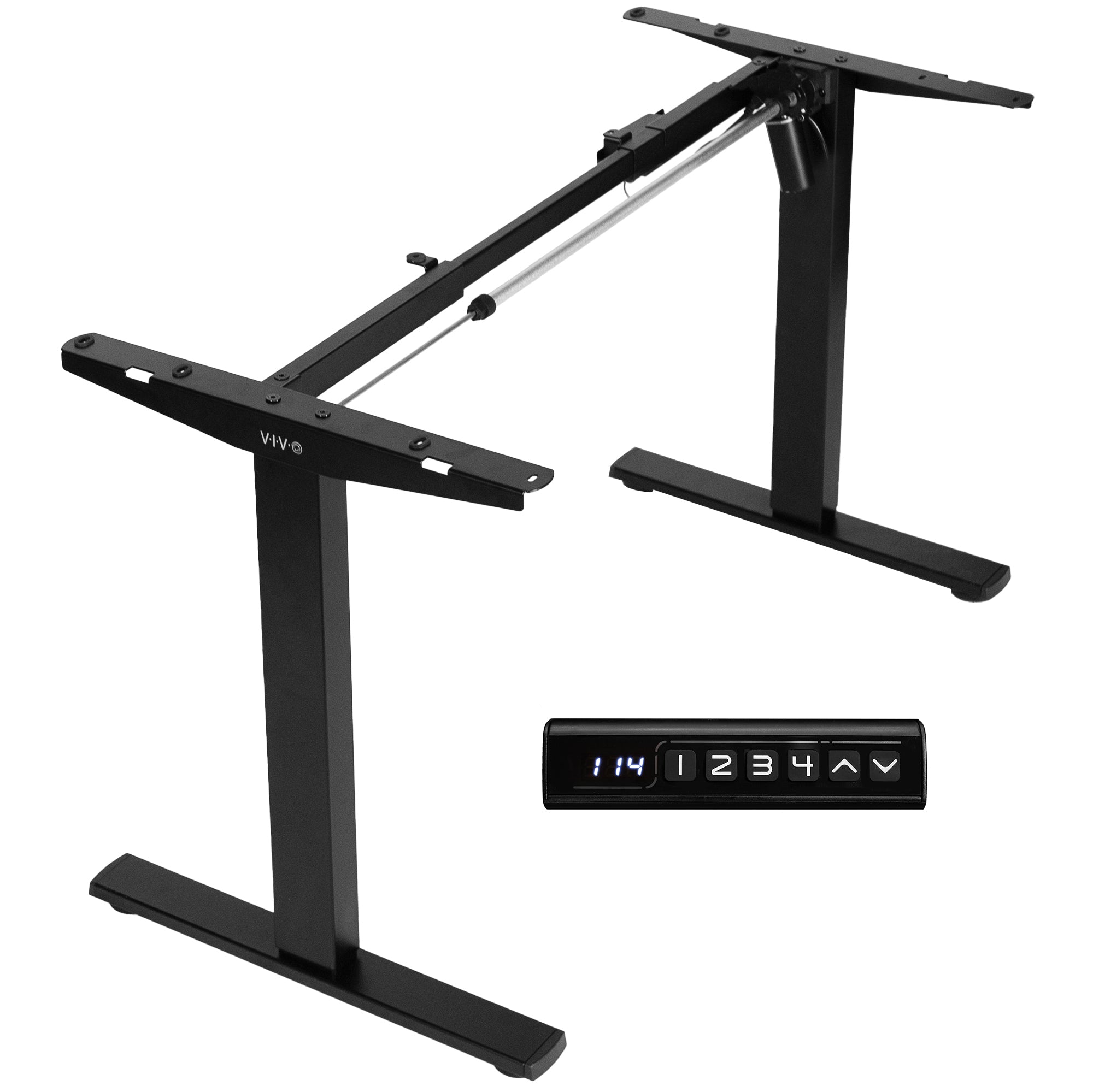 Electric Single Motor Standing Desk Frame with Memory Controller - Adjustable Height for Home & Office Workspace, Ergonomic Sit-Stand Desk Base for Computer, Laptop, and Gaming Setup