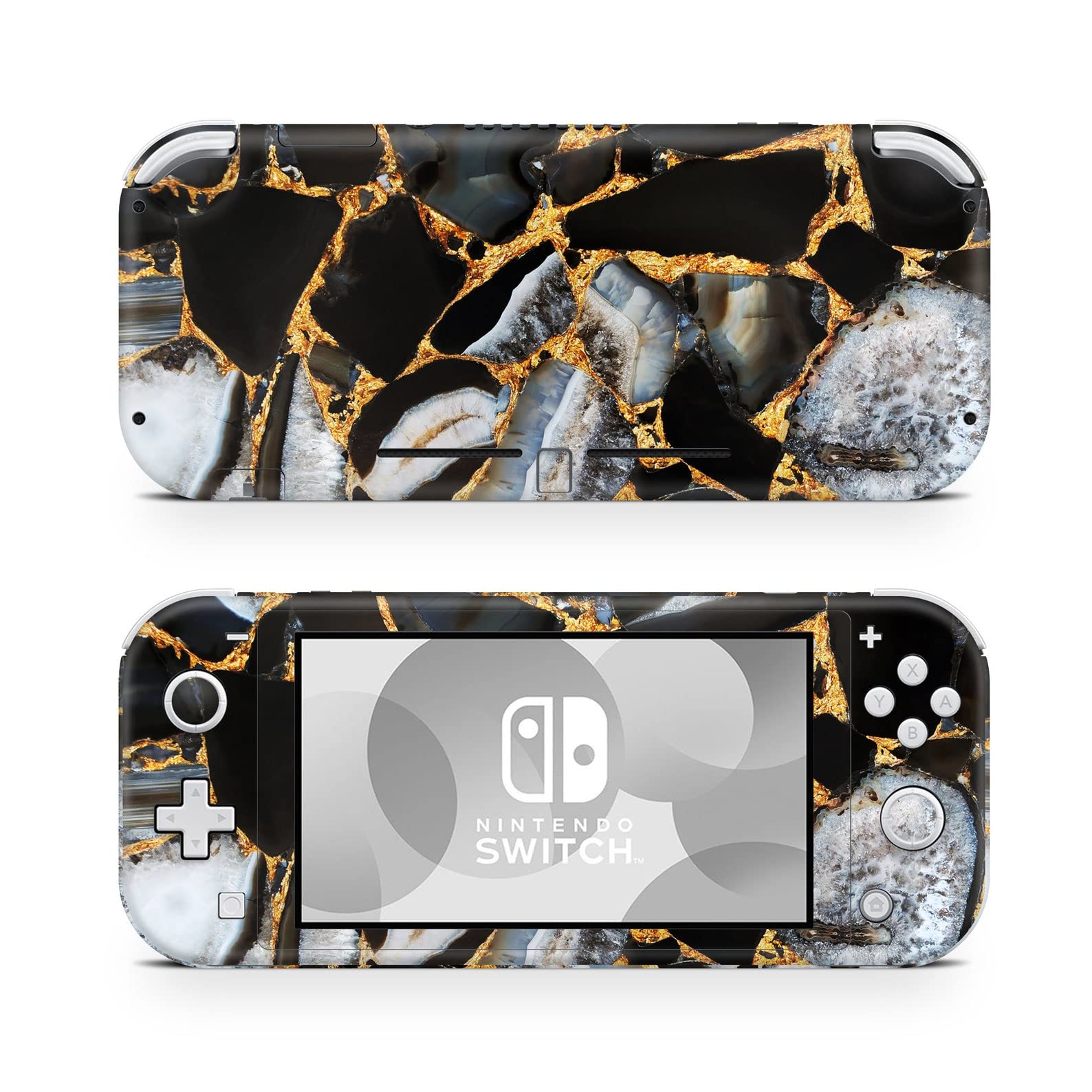 ZOOMHITSKINS Nintendo Switch Lite Skin - Sparkle Glitz Glamour Marble Volcanic Grey Vinyl Cover | 3M Durable Material | Easy to Install | Made in USA | Perfect for Gaming Protection & Style Enhancement