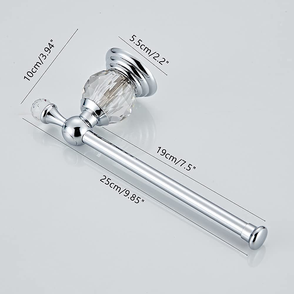 BATHSIR Crystal Toilet Paper Holder - Chrome & Gold Wall Mounted Tissue Roll Holder for Bathroom Decor | Elegant Bathroom Accessory for Home & Hotel Use