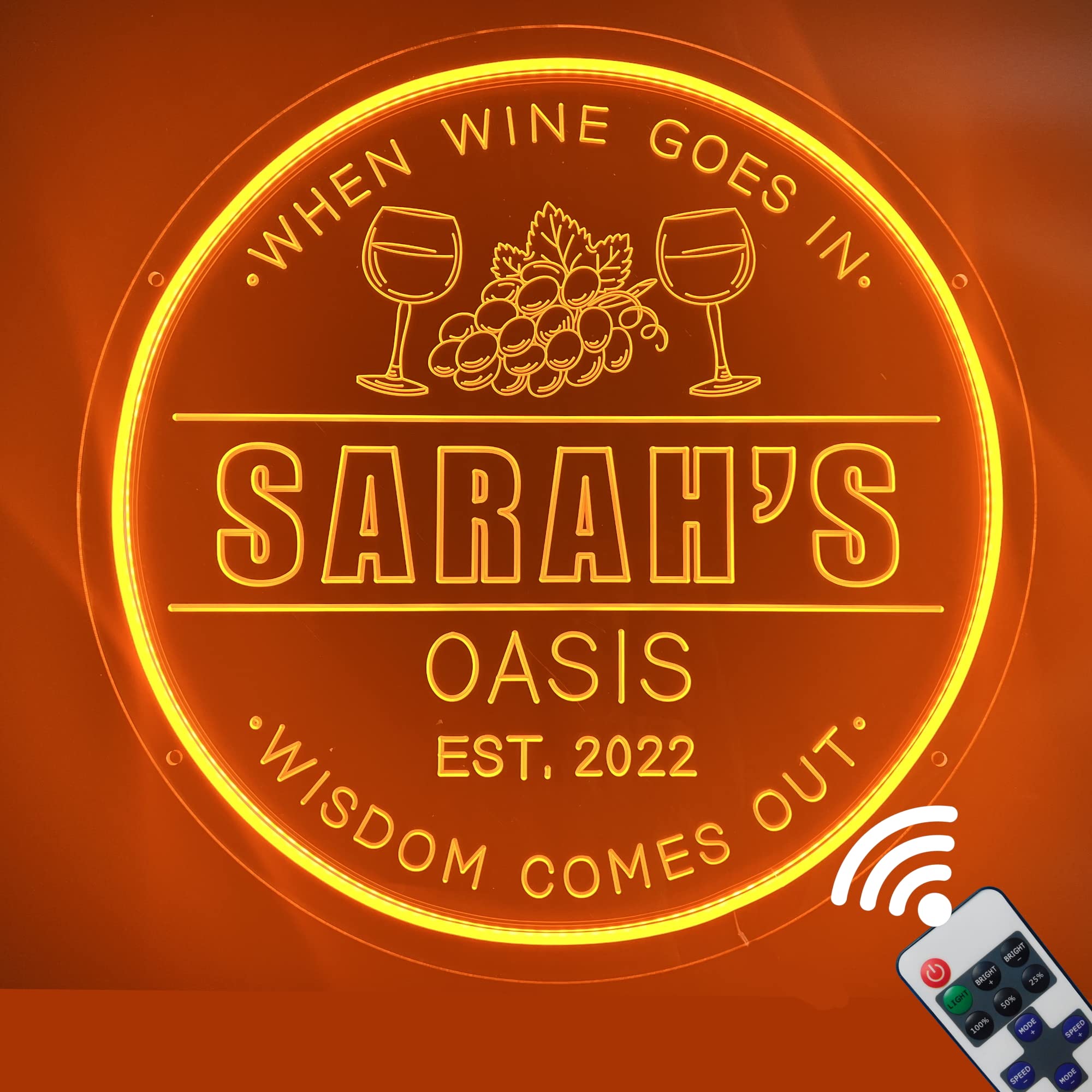 Custom LED Neon Bar Signs - Personalized Man Cave Gift for Basement, Wet Bar & Wall Decor - Home Party Neon Light Signs for Him, Husband, Dad (WINE) - Perfect for Birthday Gifts, Bachelor Parties & Game Room Decor