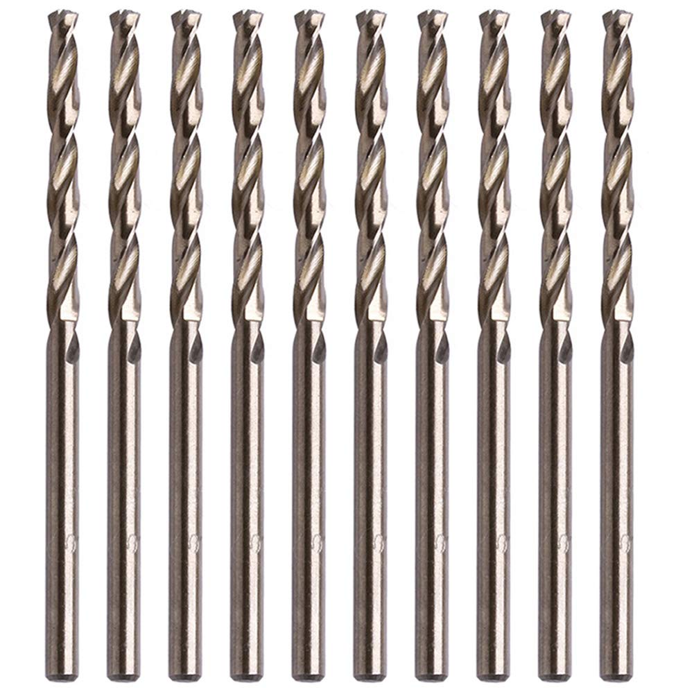 LudoPam 10-Piece M35 HSS Cobalt Drill Bit Set - 3/16 Inch Jobber Length for Hardened Metal, Stainless Steel & Cast Iron | Perfect for Metalworking, DIY Projects & Professional Use