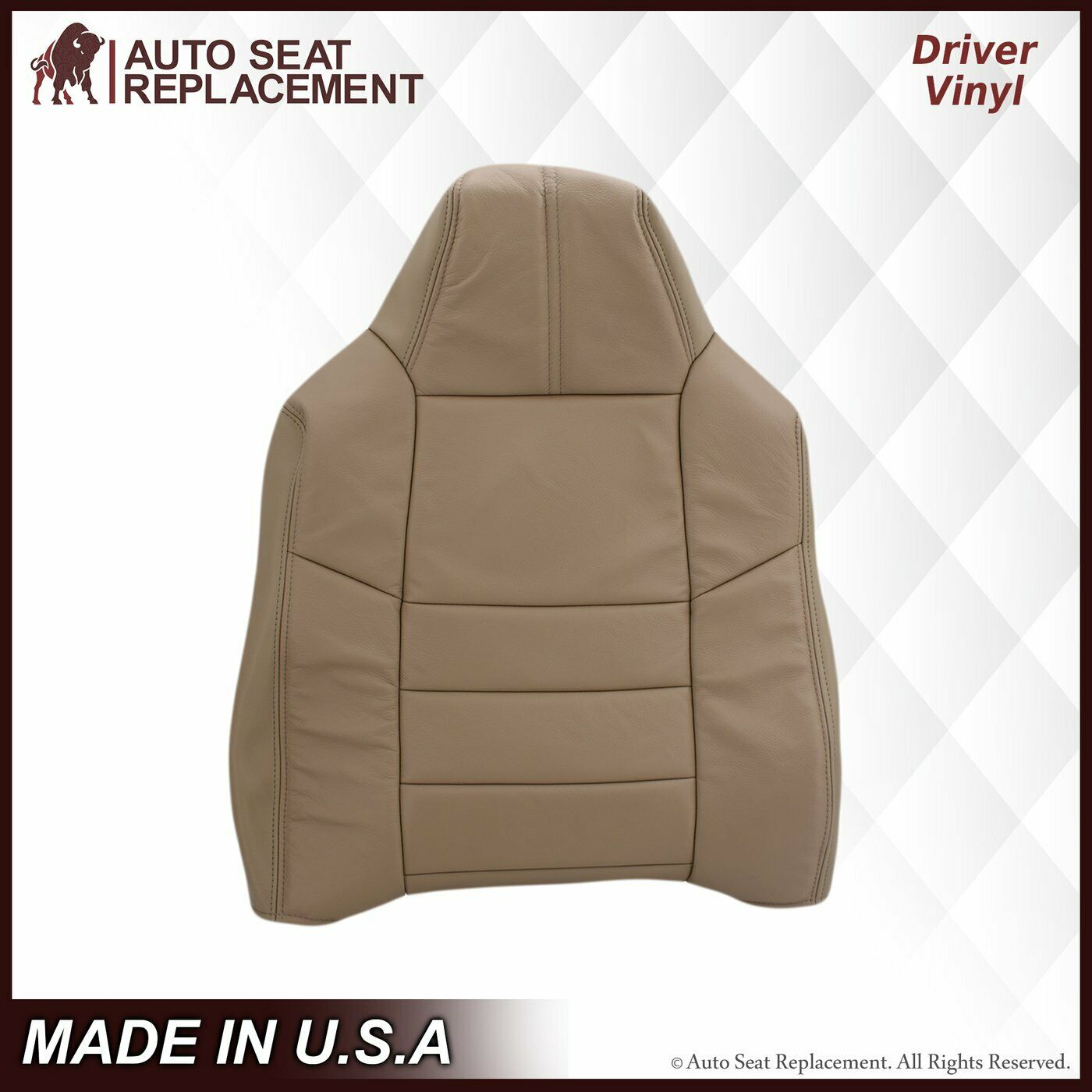 2008-2010 Ford F-250 F-350 F-450 F-550 Lariat Seat Cover in Camel Tan - Premium Leather Replacement Covers for Trucks - Perfect for Off-Roading, Work & Daily Driving