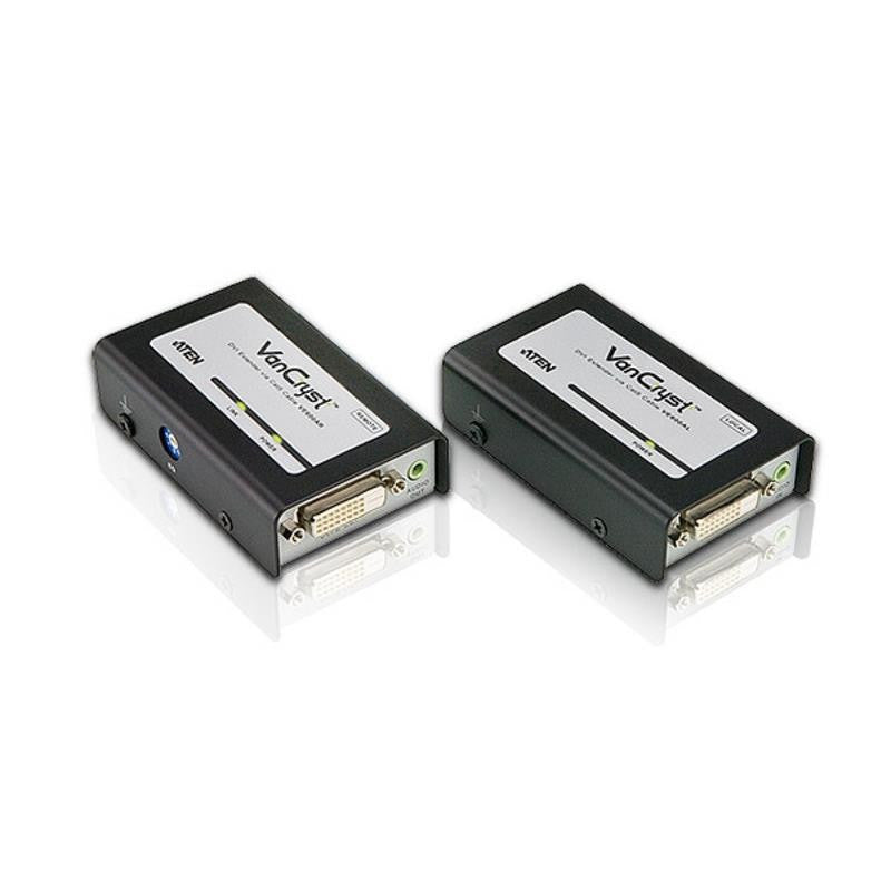 Aten VE600A DVI Extender with Audio Support - 1080i (60m) & 1080p (40m) Resolution - EQ Compensation - Perfect for Home Theater & Conference Room AV Setup