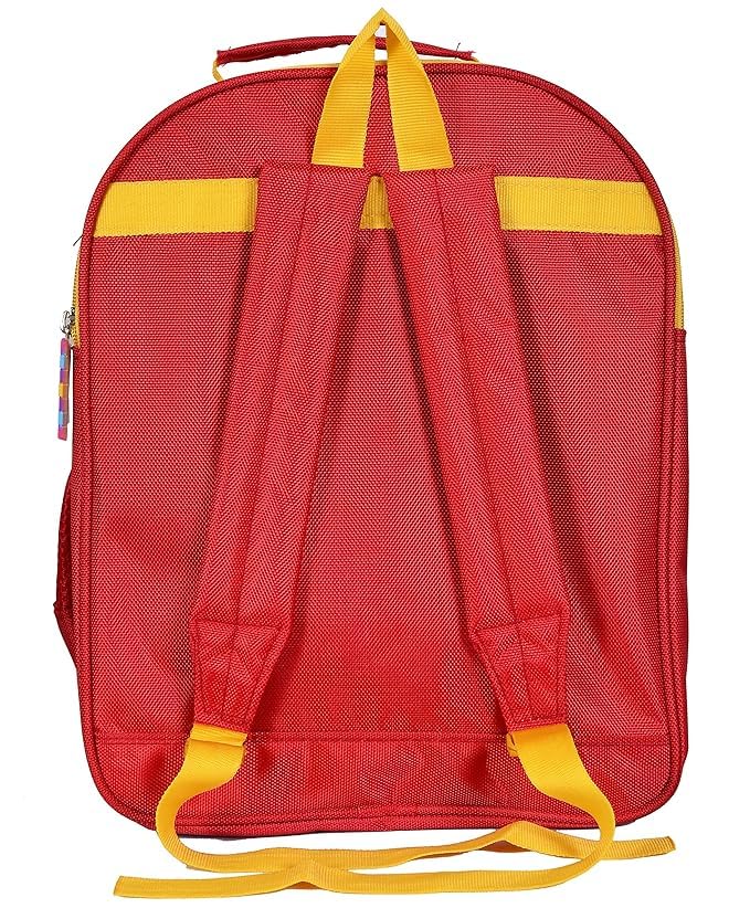 Kuber Industries Disney Mickey Mouse Kids School Backpack - 3 Compartment Book Bag for Boys & Girls - Durable Student Backpack for Elementary School, Travel & Daily Use - Red