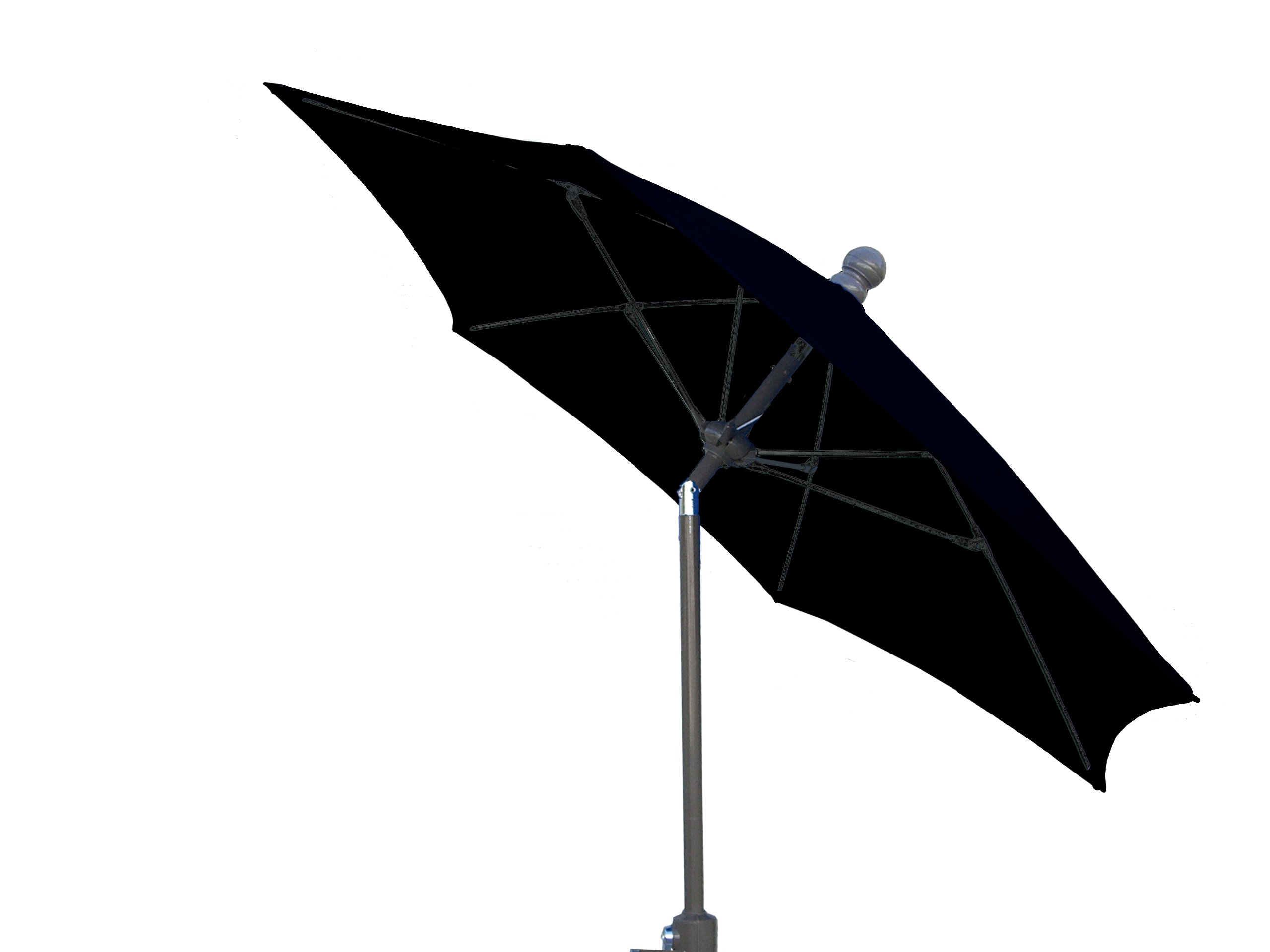 9ft Patio Umbrella with Push-Button Tilt - Black Canopy & Champagne Bronze Pole for Outdoor Dining, Poolside Lounging & Backyard Relaxation