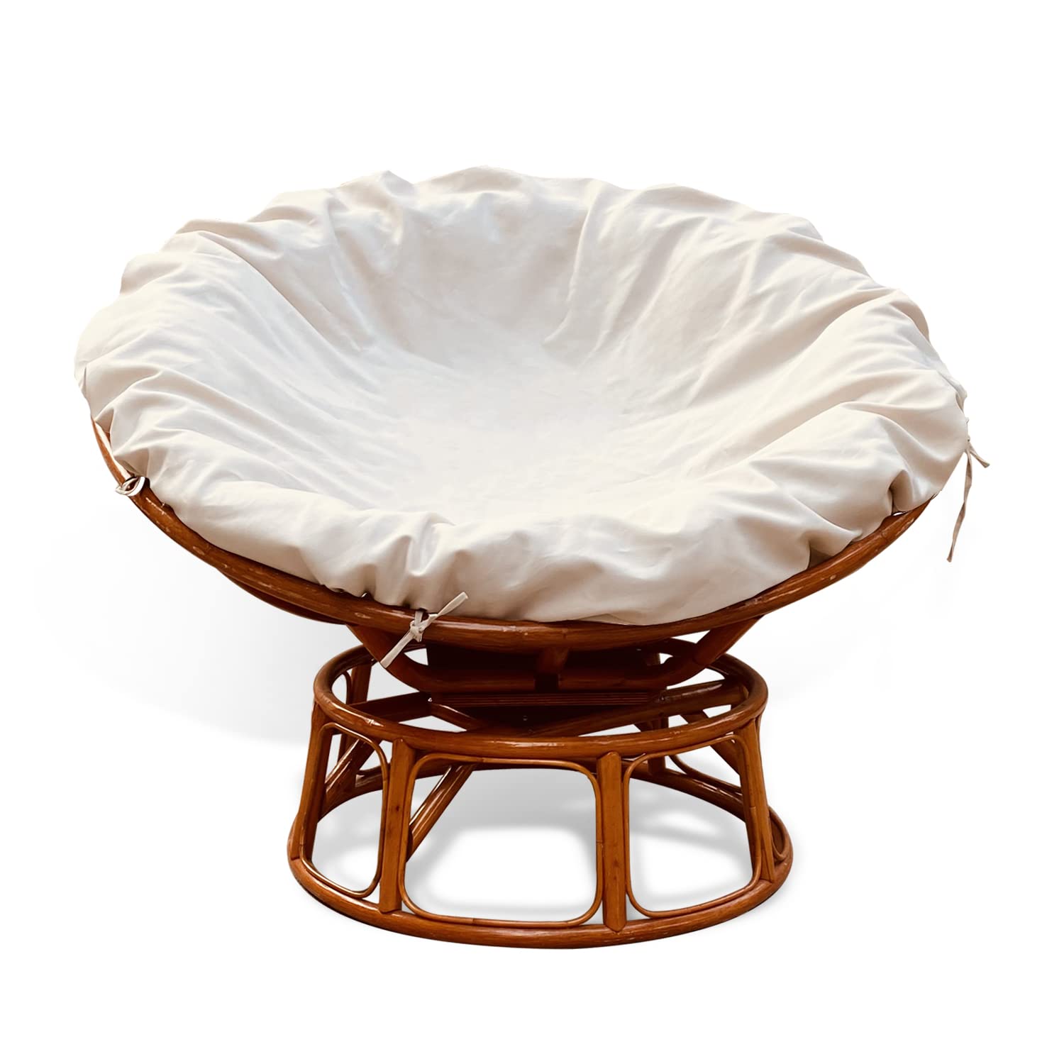 Water Resistant Papasan Chair Cushion Cover - Soft Machine Washable Outdoor/Indoor Round Egg Chair Cover (50in, Khaki) | Durable & Skin-Friendly for Patio, Sunroom & Nursery Decor