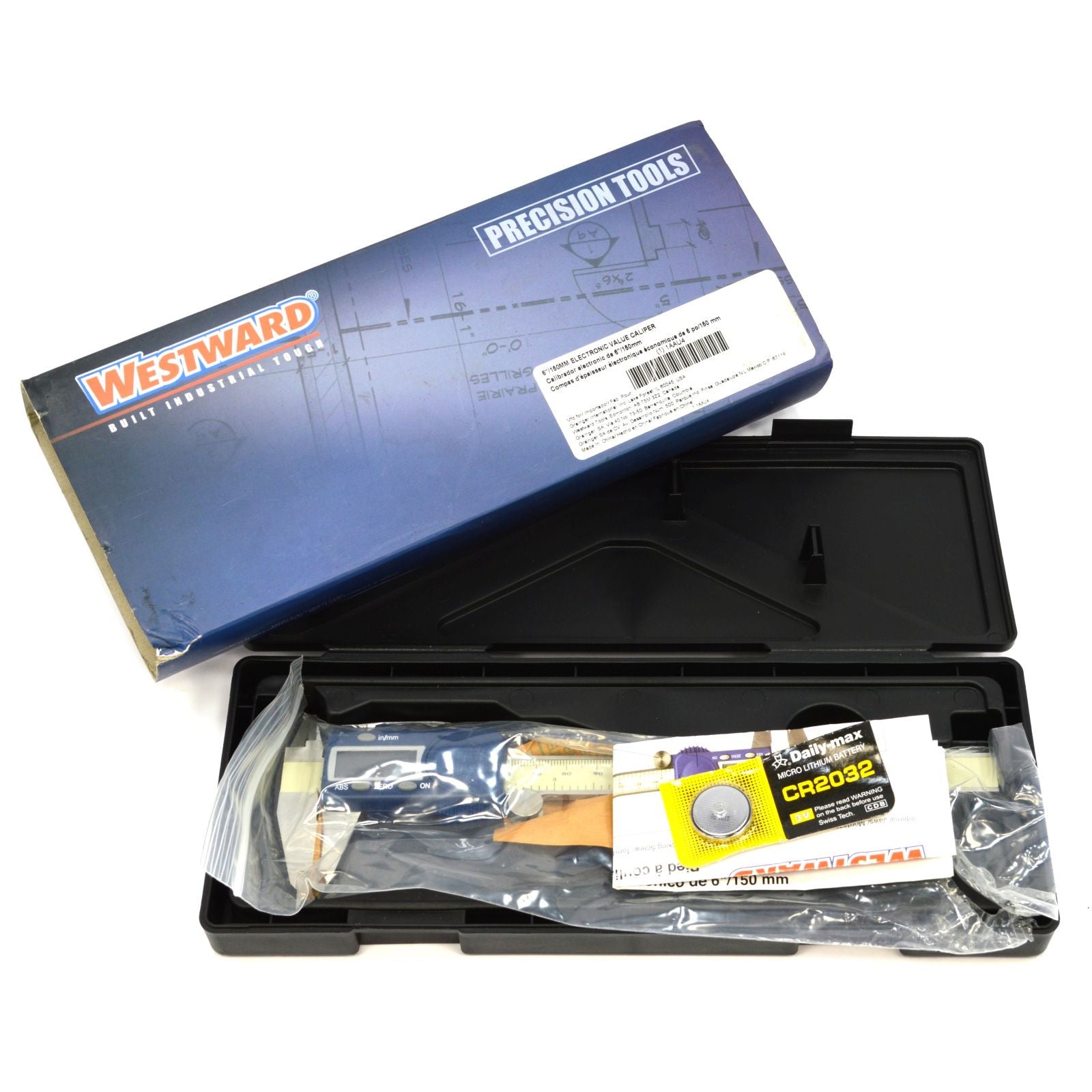 WESTWARD 6-Inch/150mm Digital Electronic Caliper No. 1AAU4 - High Precision Measuring Tool for Metalworking, Woodworking & Engineering | New in Box