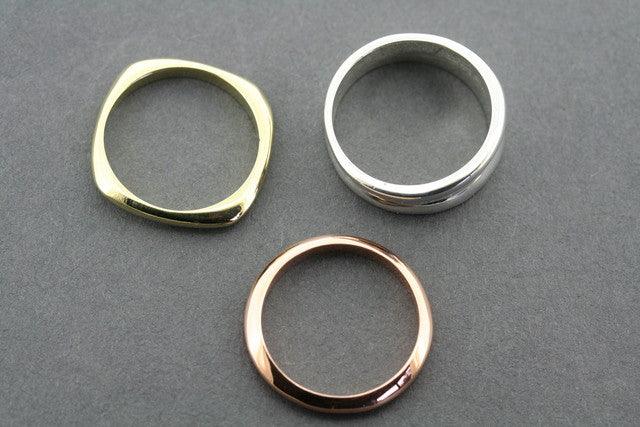 3 Wish Silver, Copper and Brass Stackable Rings Set for Women - Elegant Boho Jewelry for Everyday Wear, Gift Giving and Special Occasions