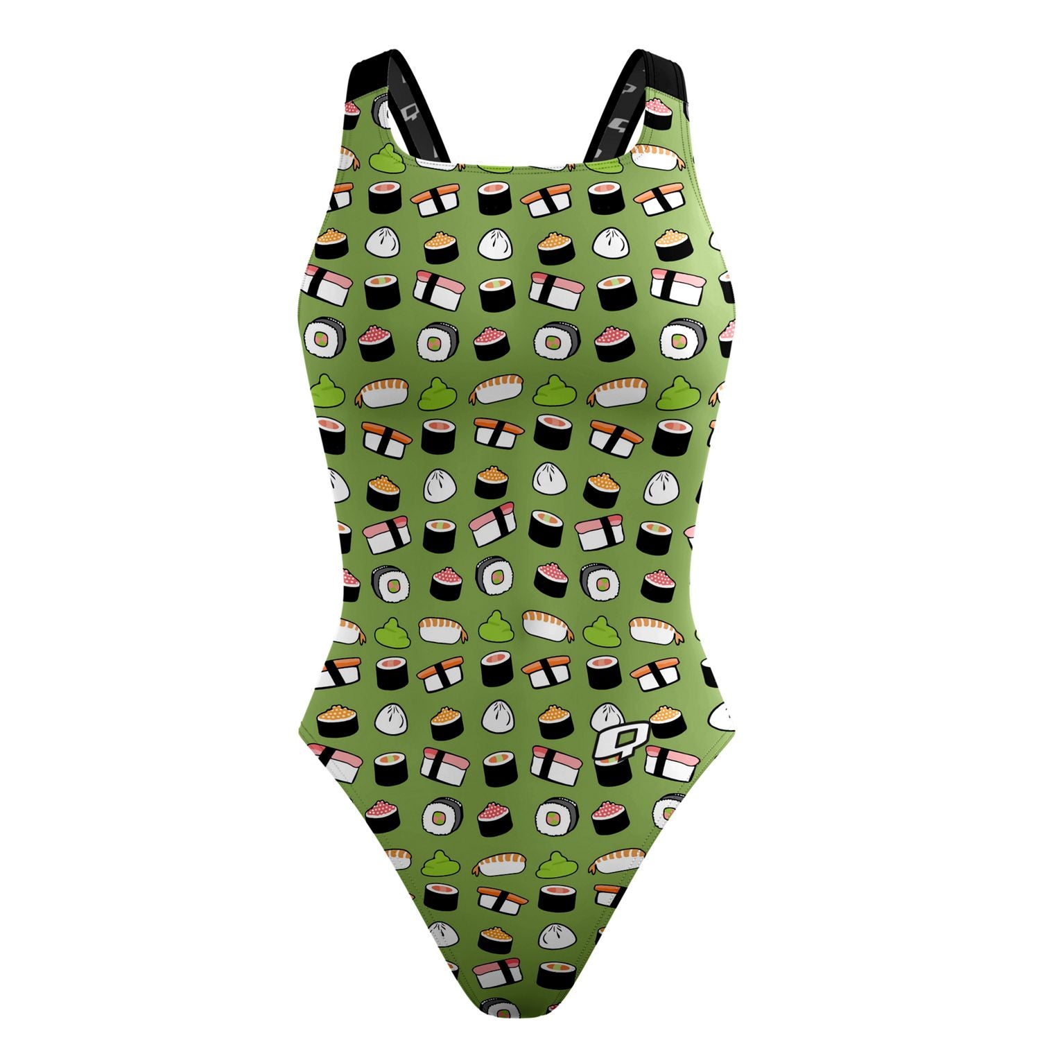 Classic Strap Swimsuit for Women - Elegant One Piece Bathing Suit for Beach, Pool & Vacation | Sushi-Inspired Design