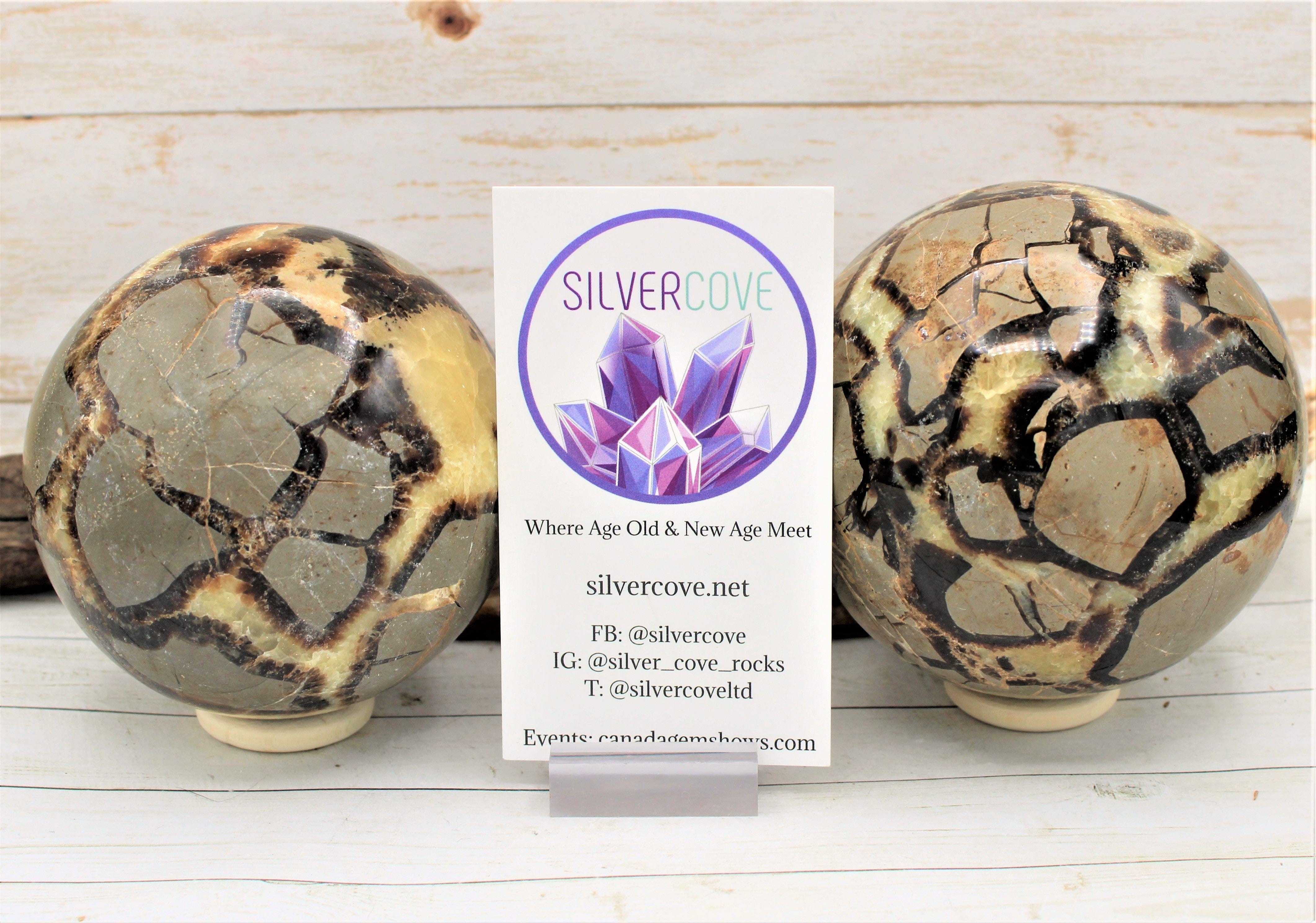 Natural Septarian Nodule Sphere - Healing Crystal Decor (2-4 inch) for Meditation, Home Decor & Gifts | Polished Stone Ball for Yoga, Office Desk & Spiritual Practice