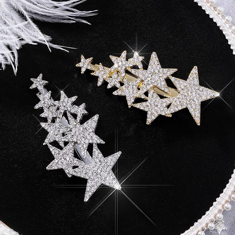 Geometric Hollow Gold Hair Clips for Women - Korean Style Pearl Metal Barrettes & Hairpins (Combo Pack of 1) - Perfect for Weddings, Parties & Everyday Hairstyling