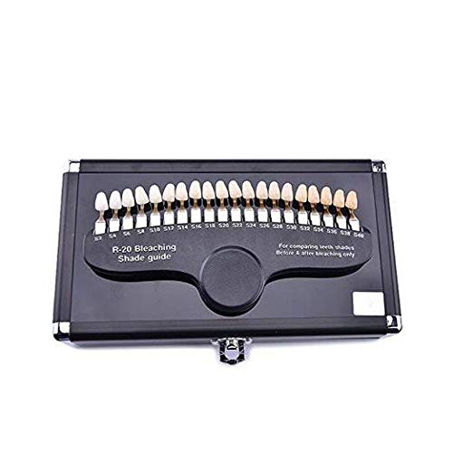 Professional R-20 Teeth Whitening Shade Guide with Mirror - 20 Color Dental Bleaching Shade Chart for Dentists & Home Teeth Whitening - Perfect for Dental Clinics, Cosmetic Procedures & At-Home Whitening Kits