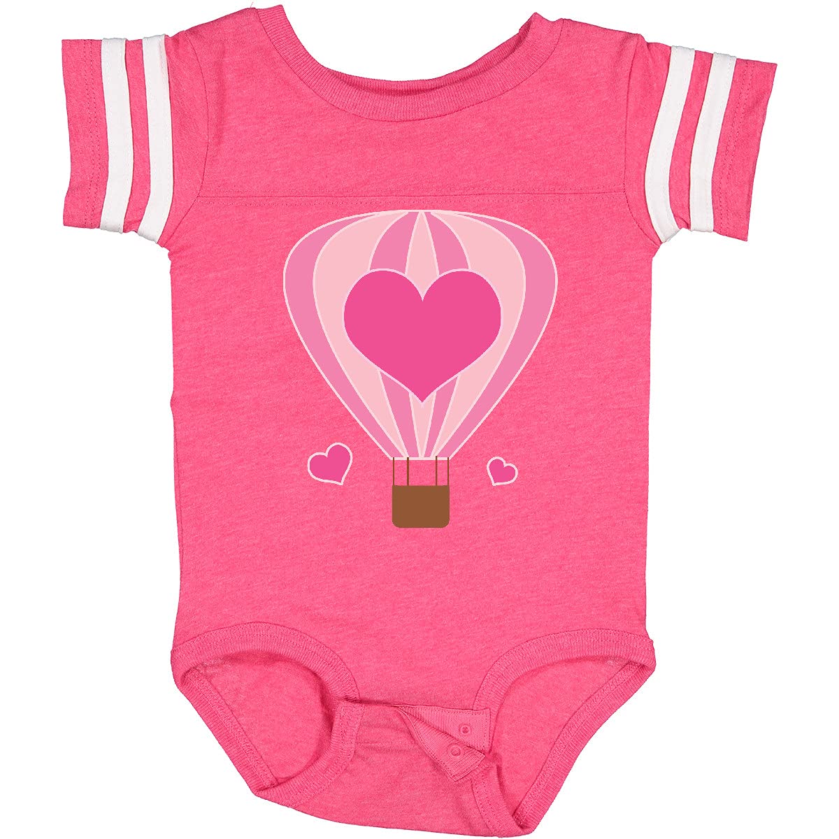 Inktastic Valentine Hot Air Balloon Baby Bodysuit - Cute Heart Balloon Onesie for Valentine's Day, Baby Shower & Photo Shoots - Soft Cotton Infant Bodysuit for Boys & Girls