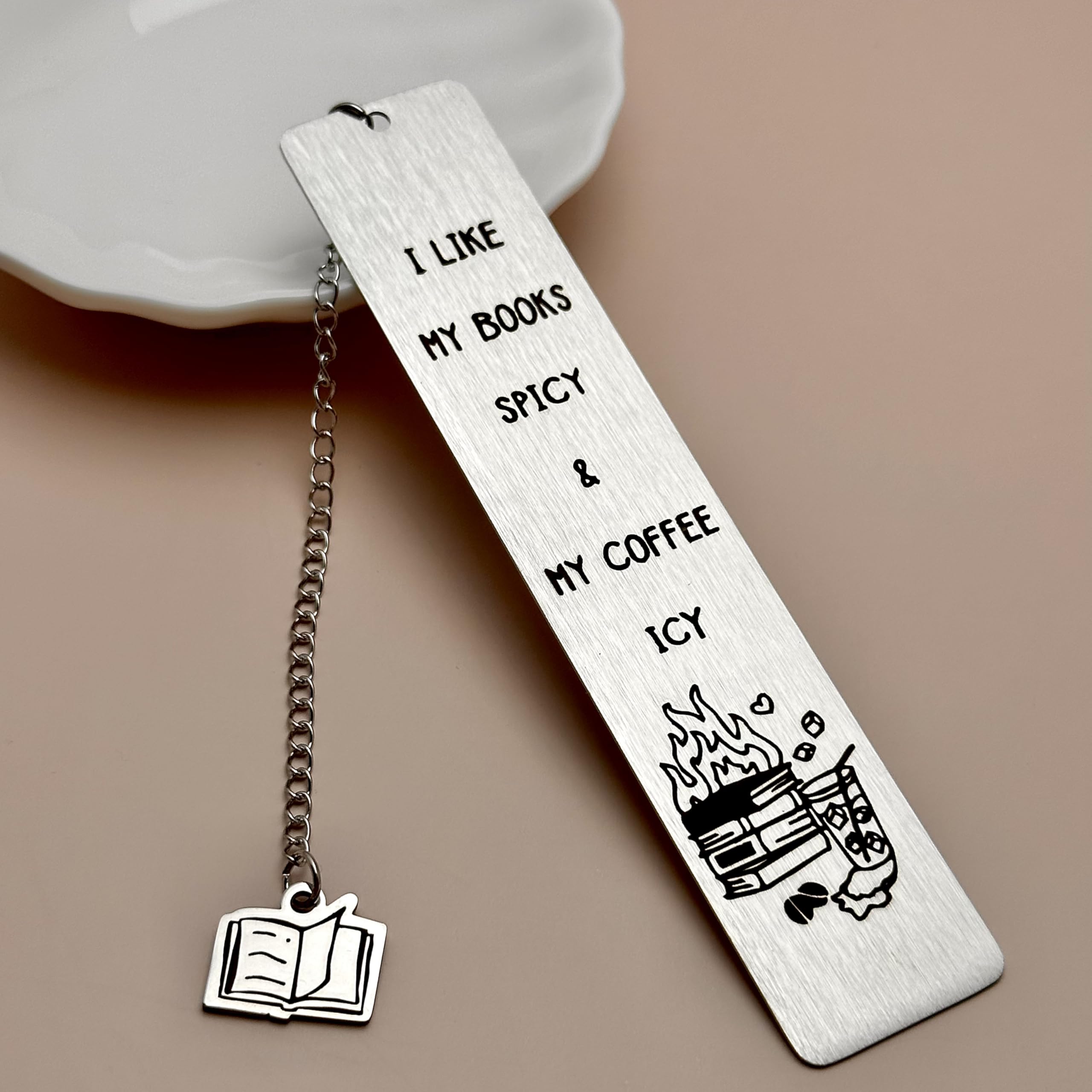 Spicy Bookmark for Women - Unique Reading Accessories, Funny Book Lover Gifts for Coffee Drinkers & Book Club Members - Perfect Birthday Present for Readers & Best Friends (Ideal for Book Clubs, Coffee Dates & Reading Nooks)