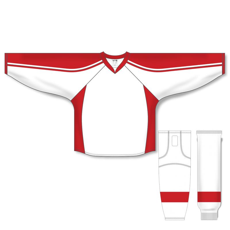 Custom Athletic Knit White & Red 7600 Jersey - Breathable Performance Sports Shirt for Basketball, Soccer & Team Events