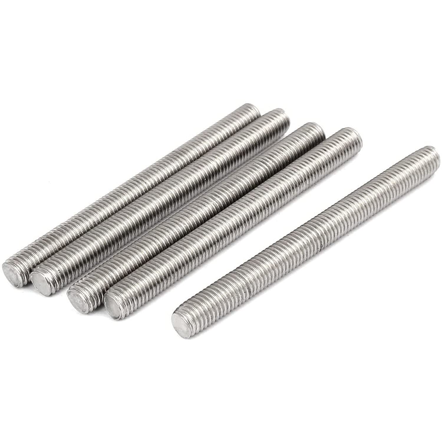 AIMIMI 304 Stainless Steel Fully Threaded Rods - M8-1.25mm Threaded Bars (5 Pack, 80mm) for Mechanical Anchor Bolts, Clamps, Hangers & U-Bolts - Heavy Duty Construction Hardware for DIY Projects, Plumbing & Industrial Applications