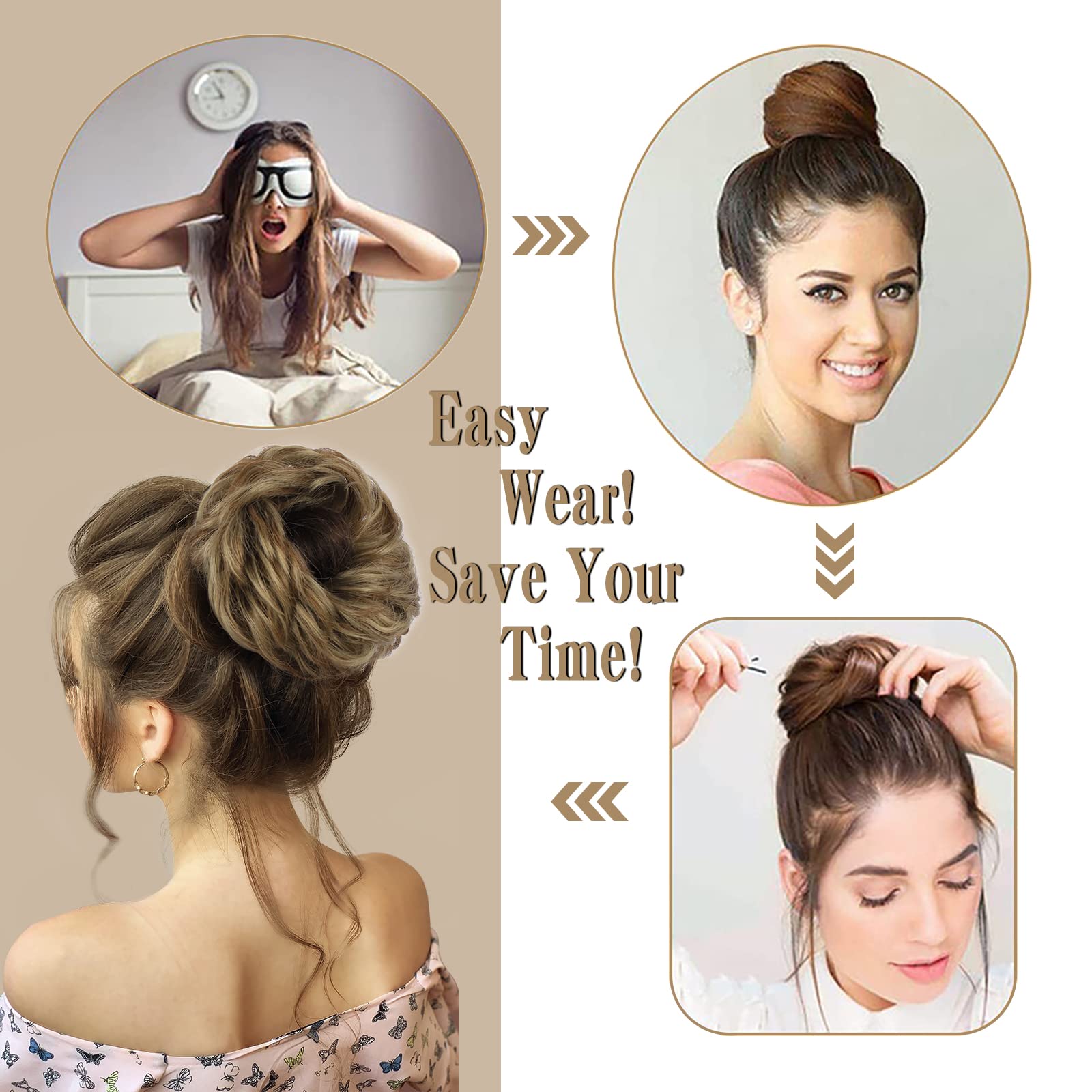 Curly Synthetic Messy Hair Bun Hair Scrunchies Extension - Perfect for Messy Bun Hairstyles, Ponytail Accessories & Everyday Hair Styling
