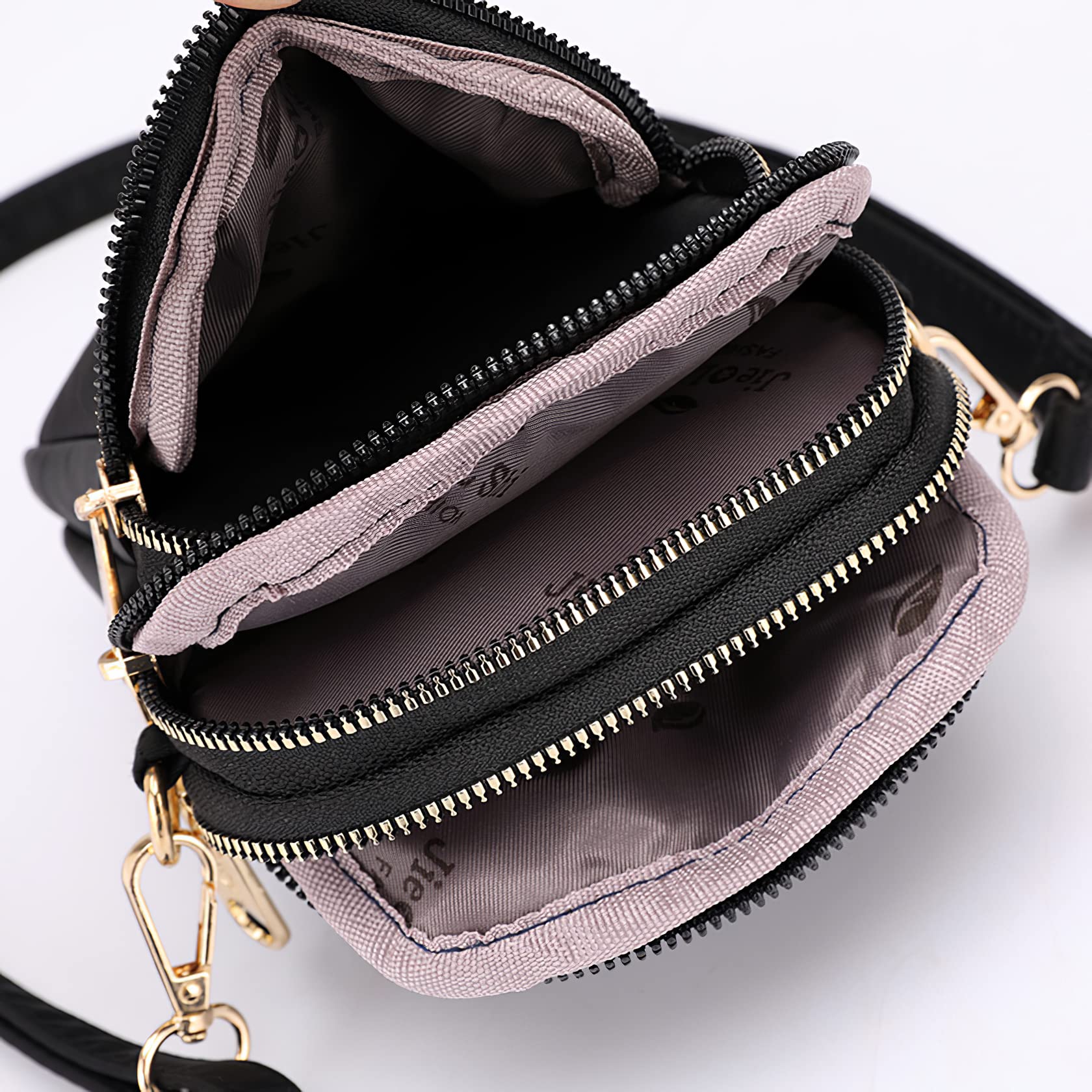 LassZone Women's Waterproof Crossbody Phone Bag with 3 Zipper Pockets - Adjustable Strap Nylon Shoulder Purse for iPhone, Wallet & Essentials - Perfect for Travel, Shopping & Daily Use