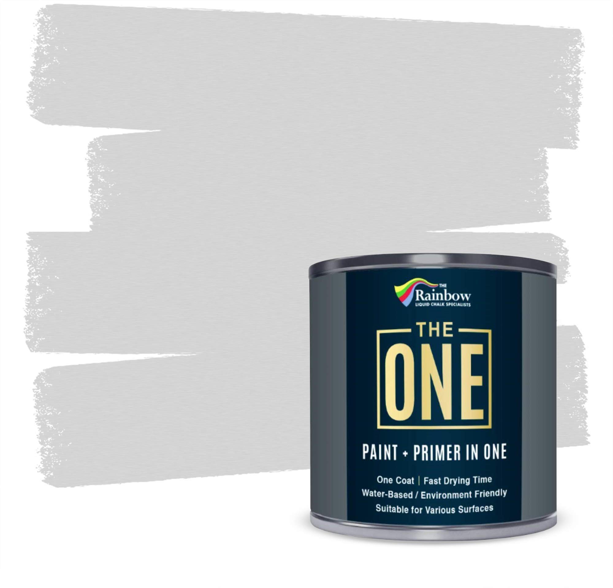 THE ONE Paint & Primer: Most Durable All-in-One Interior & Exterior Paint for Furniture, Cabinets, Doors, Walls - Fast Drying Satin Finish Craft Paint (Light Grey, 8.5oz) - Perfect for Kitchen, Bathroom, DIY Home Renovation Projects