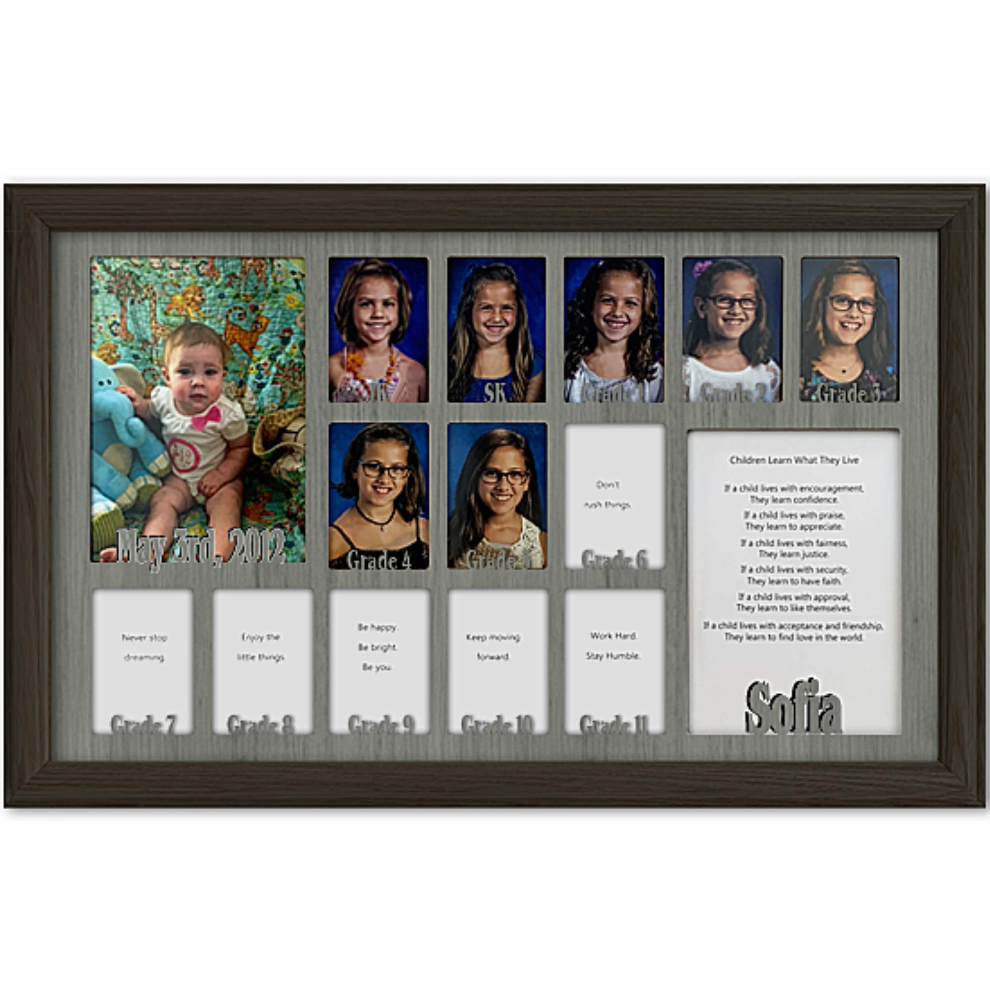 Personalized Northland School Years Photo Frame - Holds Twelve 2.5x3.5