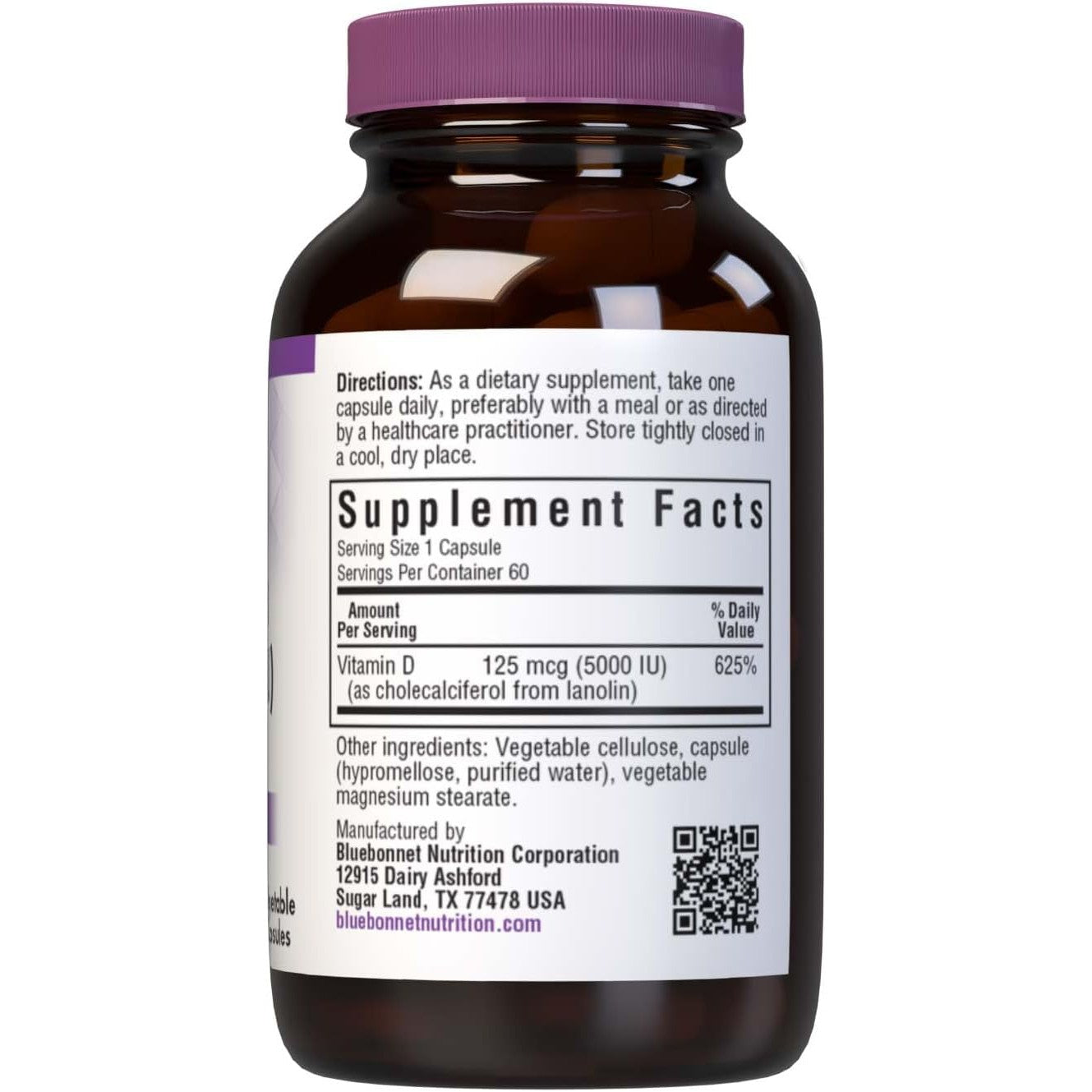 Bluebonnet Vitamin D3 5000 IU Supplement - High Potency Vitamin D for Immune Support & Bone Health - Ideal for Adults, Vegetarian & Gluten-Free - Perfect for Daily Wellness & Indoor Lifestyles