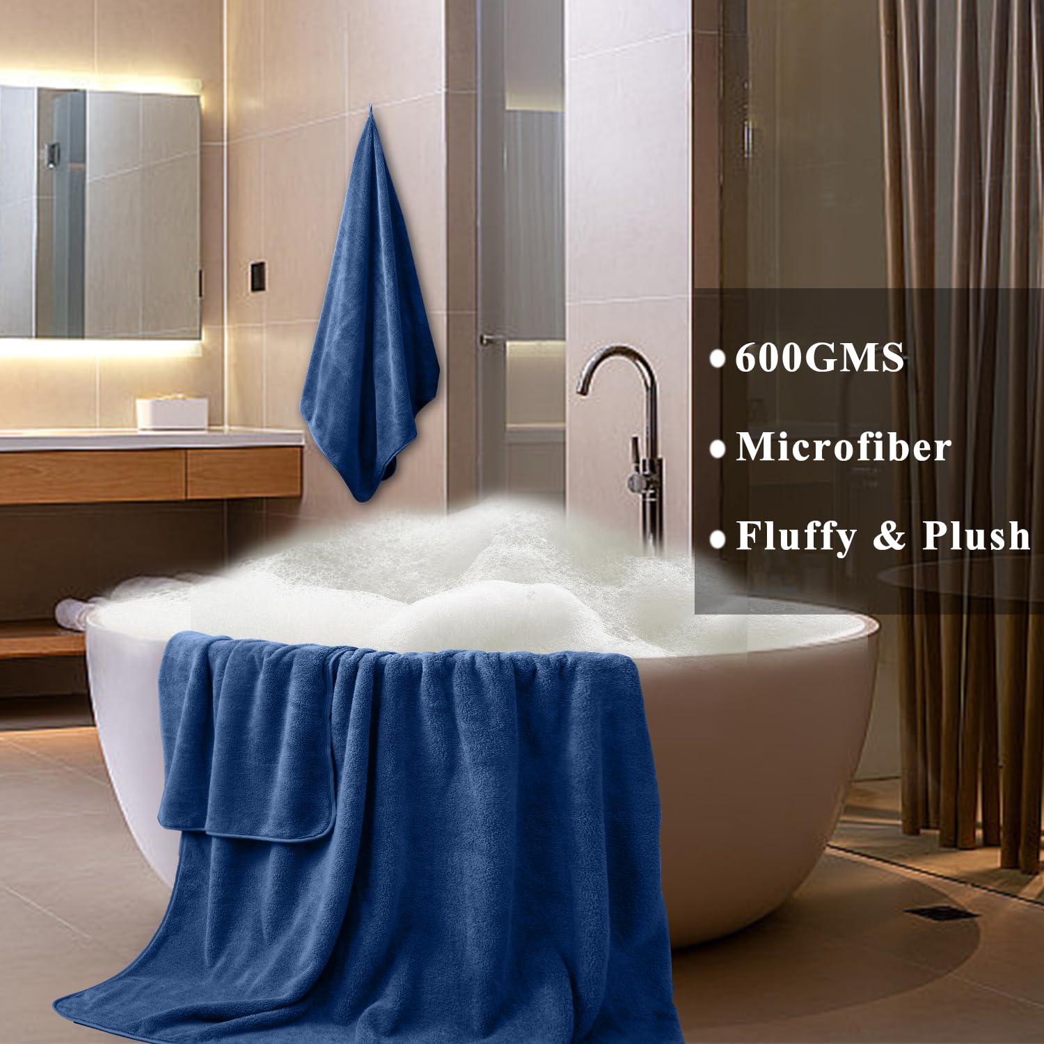 MINCHI 4-Piece Oversized Bath Towels Set - Ultra Soft & Absorbent 35