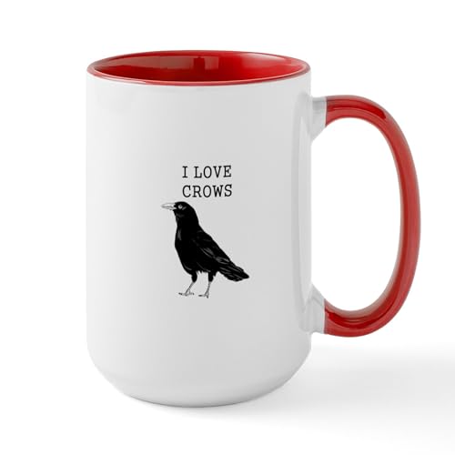 White/Red Inside - I Love Crows Mugs
