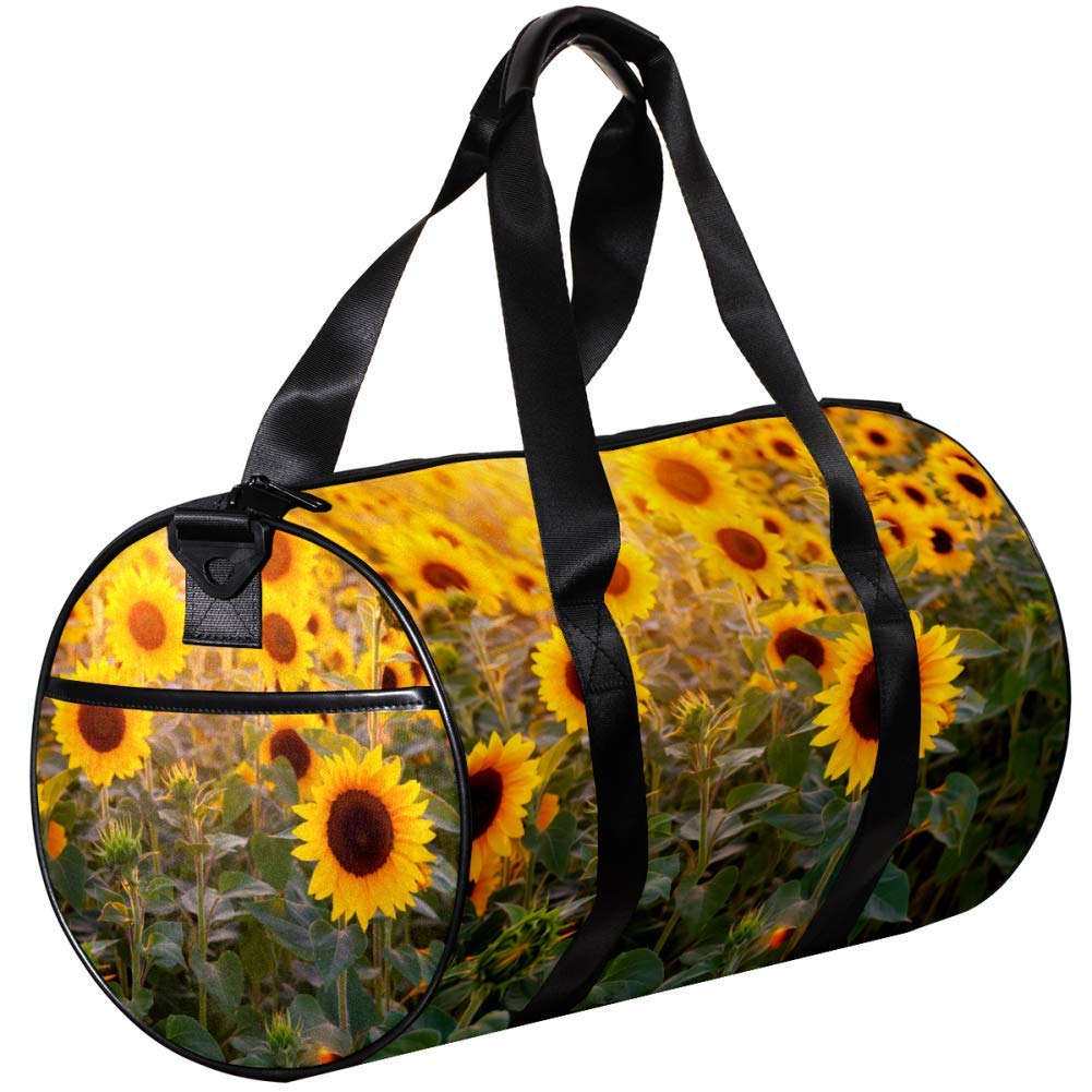 Sunflower Print Small Travel Duffel Bag - Lightweight Canvas Gym Bag for Sports, Workout & Weekend Getaways - Perfect for Gym, Yoga, Travel & Beach Trips