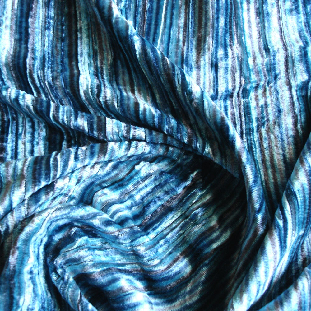 Aqua Swirls Velvet Fabric By The Yard - Soft Textured Fabric for Upholstery, Curtains & DIY Crafts | Premium Home Decor & Sewing Material