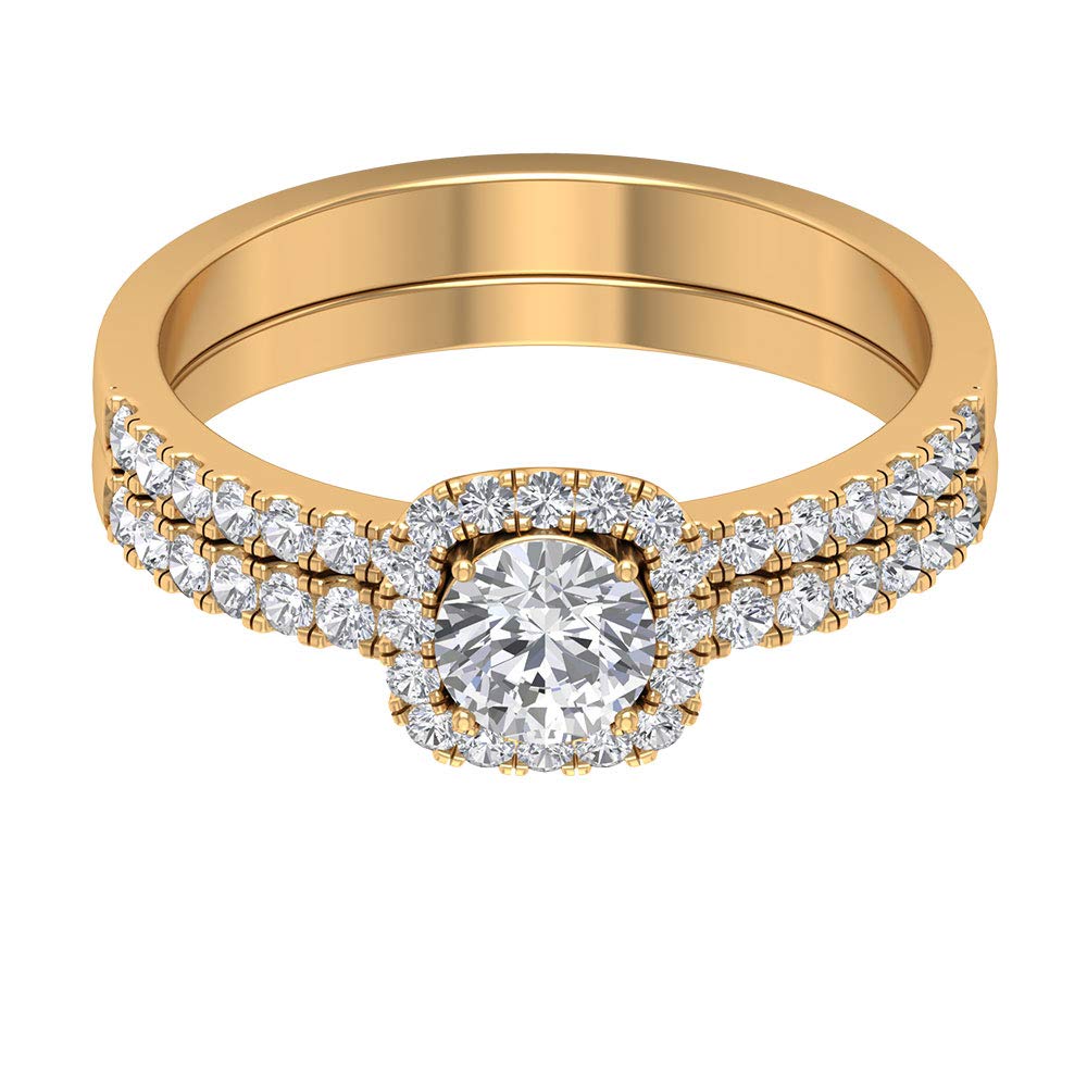1.75 CT Moissanite Engagement Ring Set - Vintage Style 14K Solid Gold Wedding Band for Women - Certified Moissanite Bridal Jewelry Set - Perfect for Proposals, Anniversaries & Special Occasions