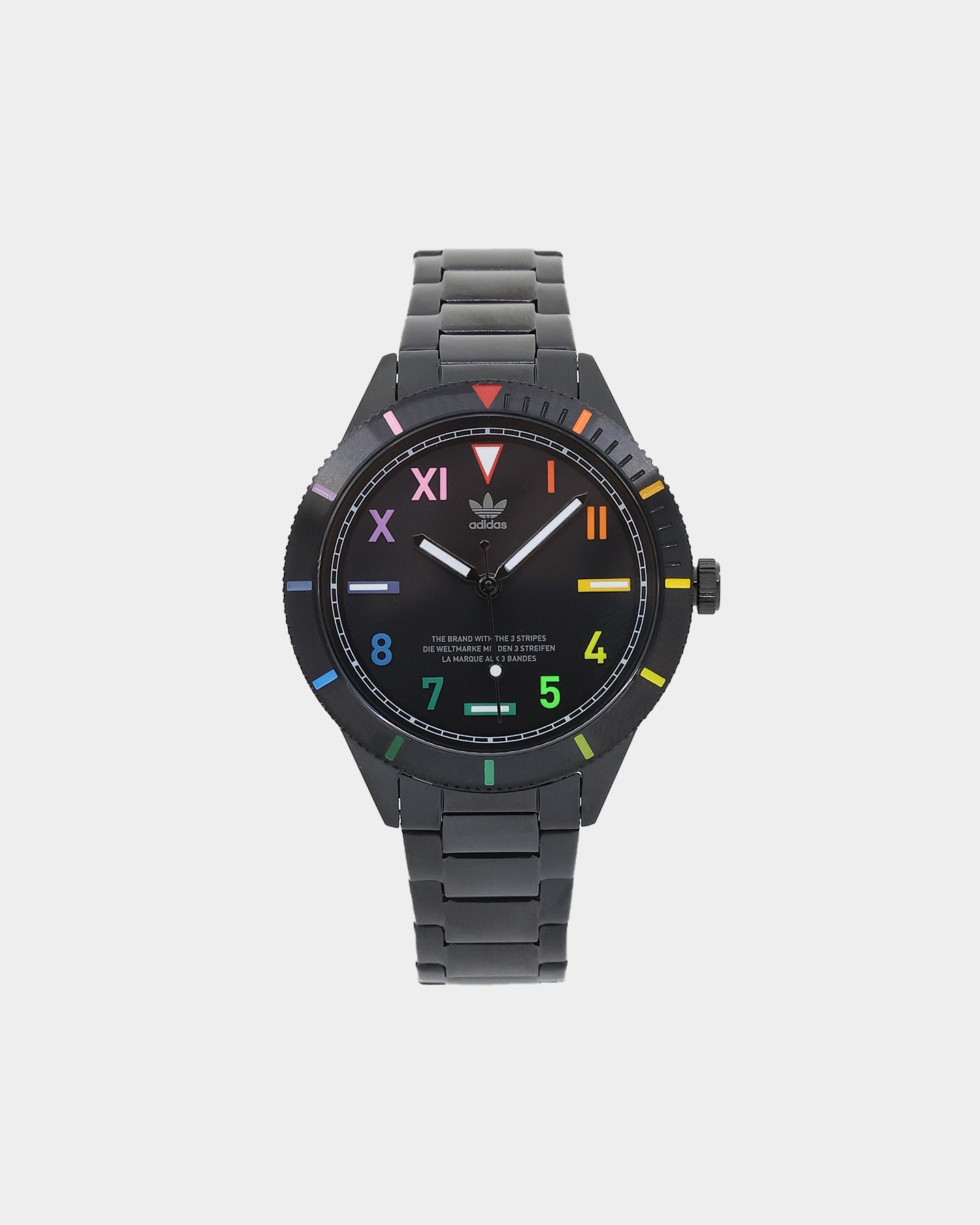 Adidas Edition Three 36MM Black/Rainbow Watch - Stylish Unisex Sports Watch for Men & Women - Perfect for Running, Gym Workouts & Everyday Wear
