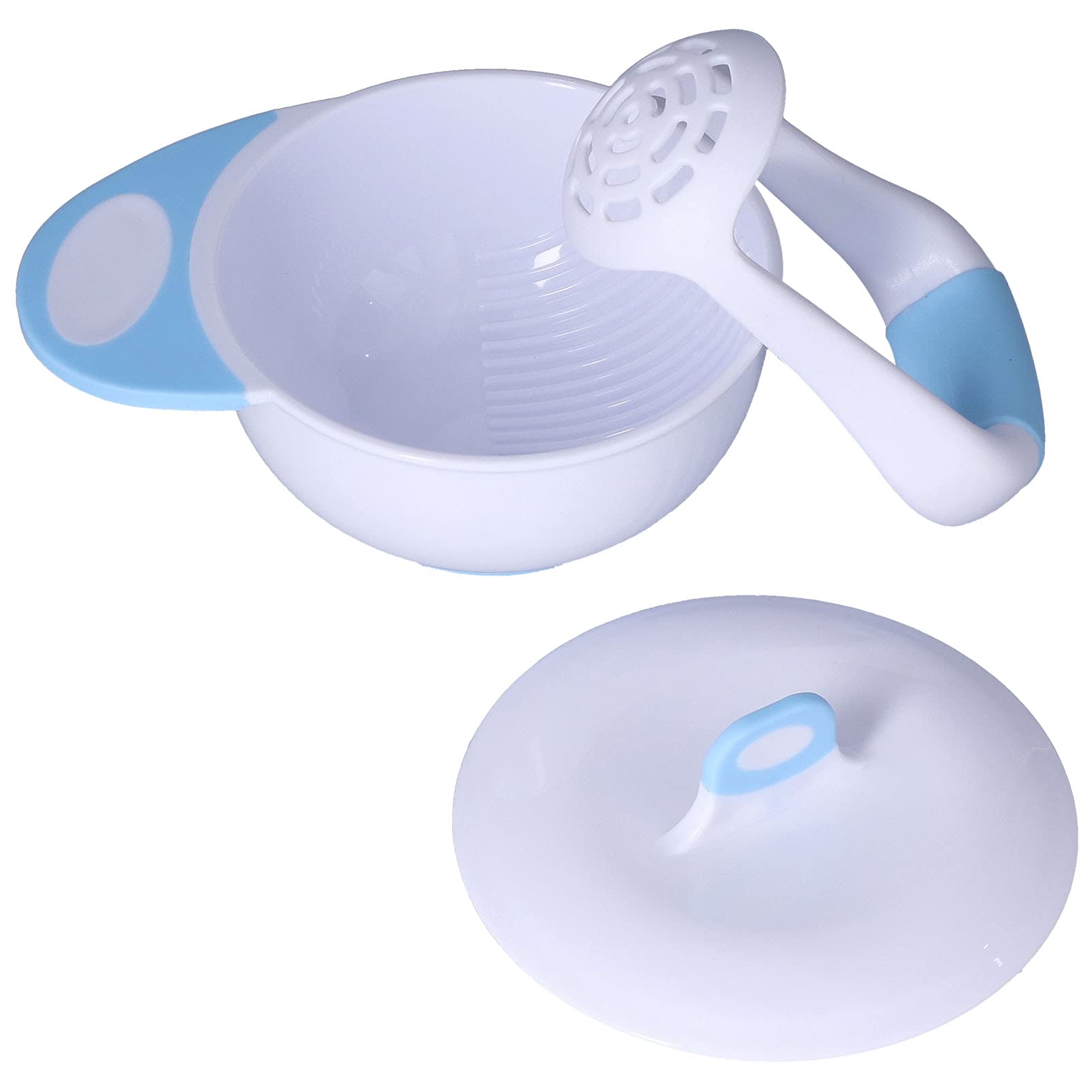 Organic Baby Food Grinder & Masher Set - BPA-Free Feeding Bowl with Arc-Shaped Grinding Rod - Perfect for Homemade Purees & Baby-Led Weaning - Ideal for Kitchen, Travel & On-the-Go Feeding