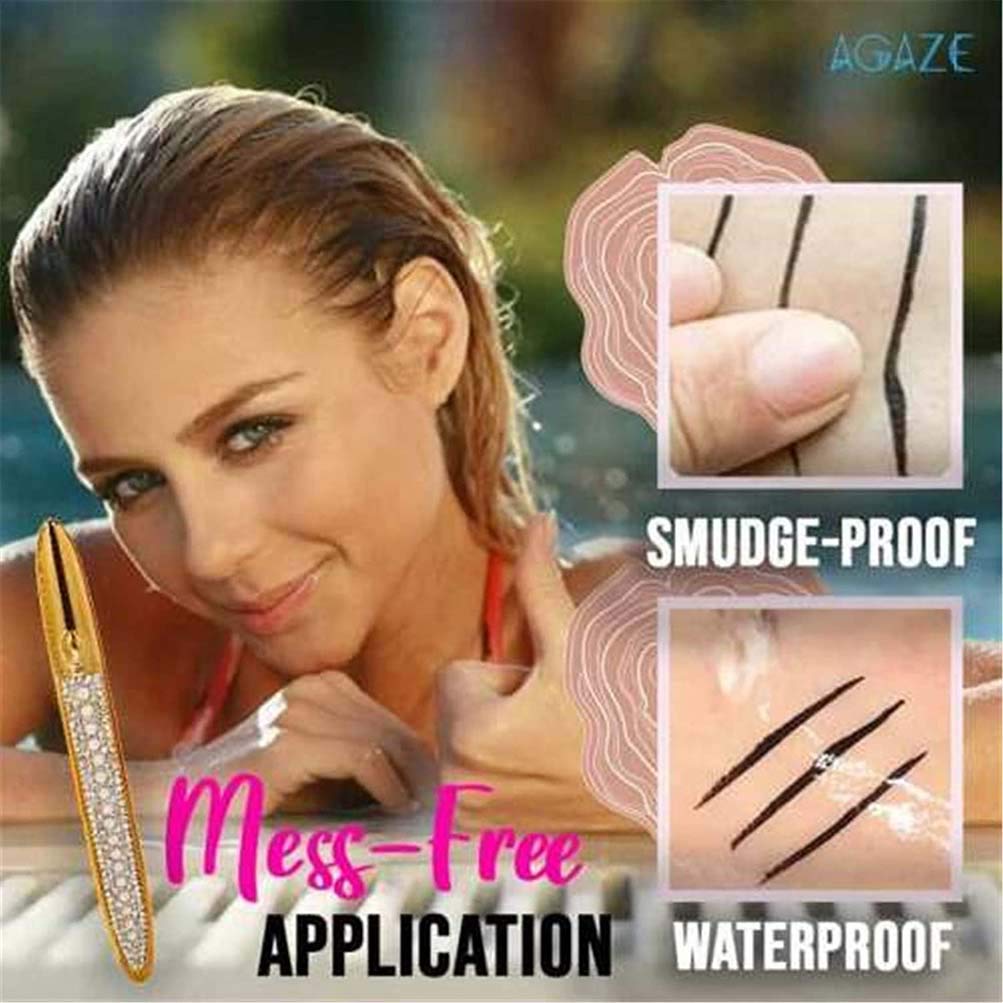 Agaze Line N Lash Quick-Drying Liquid Eyeliner Pen - 2 in 1 Self-Adhesive Lash Glue & Eyeliner, Waterproof No-Skip Smudge-Proof Makeup Pencil for Long-Lasting Eye Looks - Perfect for Daily Wear, Special Occasions & Professional Makeup Artists