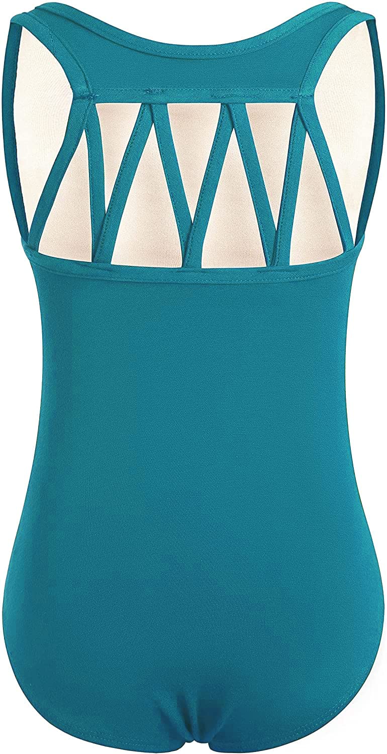 DANSHOW Girls' Tank Dance Leotard with Back M Straps - Ballet, Jazz, Gymnastics & Performance Wear for Kids