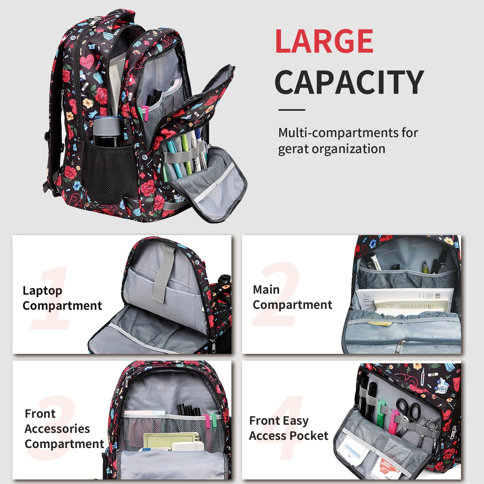 **Gatycallaty Nurse Backpack for Women - Waterproof Laptop Work Bag for College, Nursing Assistant, CNA, CMA - Durable Hospital & Commuter Essentials - Perfect Gift for Nurses & Healthcare Professionals (Great for Clinicals, Travel & Daily Use)**