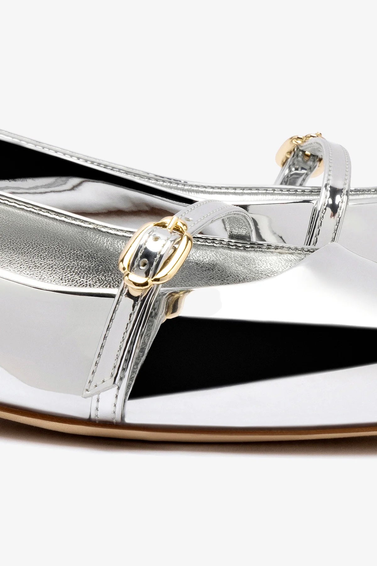 Irene Flat Shoes in Silver Specchio - Stylish & Comfortable Women's Flats for Work, Office & Casual Wear