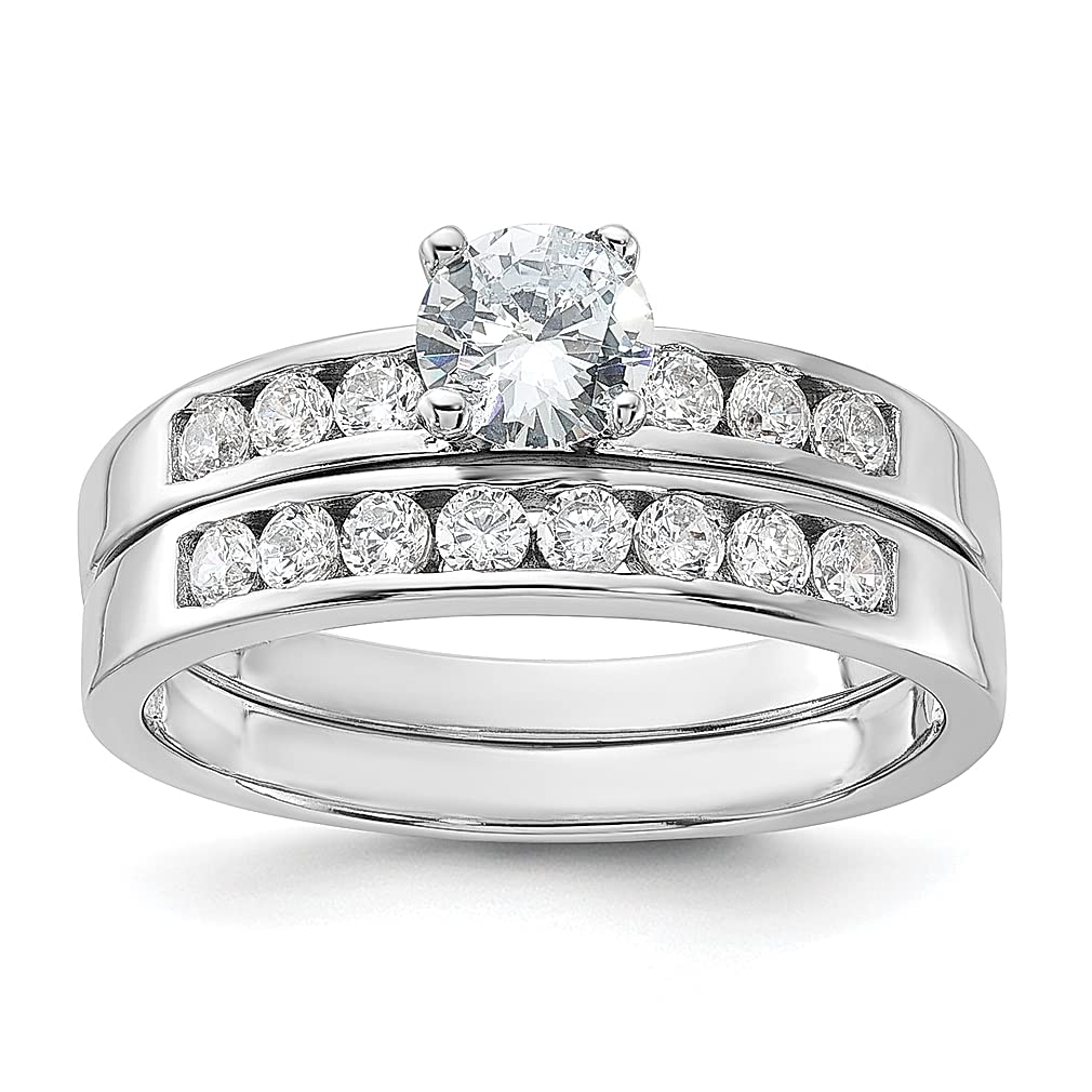 925 Sterling Silver Cubic Zirconia CZ Band Ring Set - Elegant Wedding & Engagement Jewelry for Women | Perfect Gift for Her | Ideal for Anniversaries, Proposals & Special Occasions