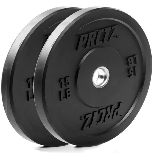 PRCTZ Olympic Bumper Plates Weight Set - 10lb/15lb/25lb/35lb/45lb Pair for CrossFit, Powerlifting & Home Gym Workouts - Durable Rubber Coated Weight Plates for Weight Training & Strength Exercises