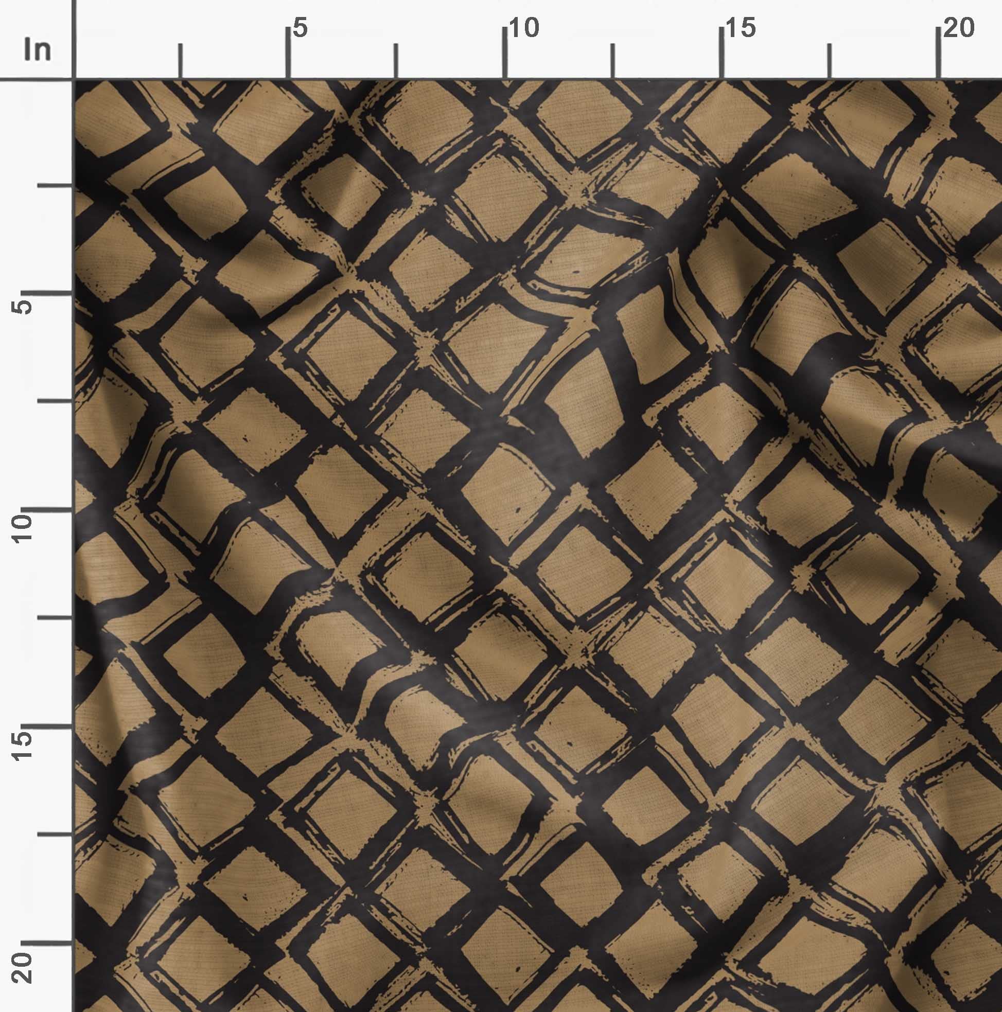 Soimoi Brown Polyester Crepe Fabric by The Yard - 52
