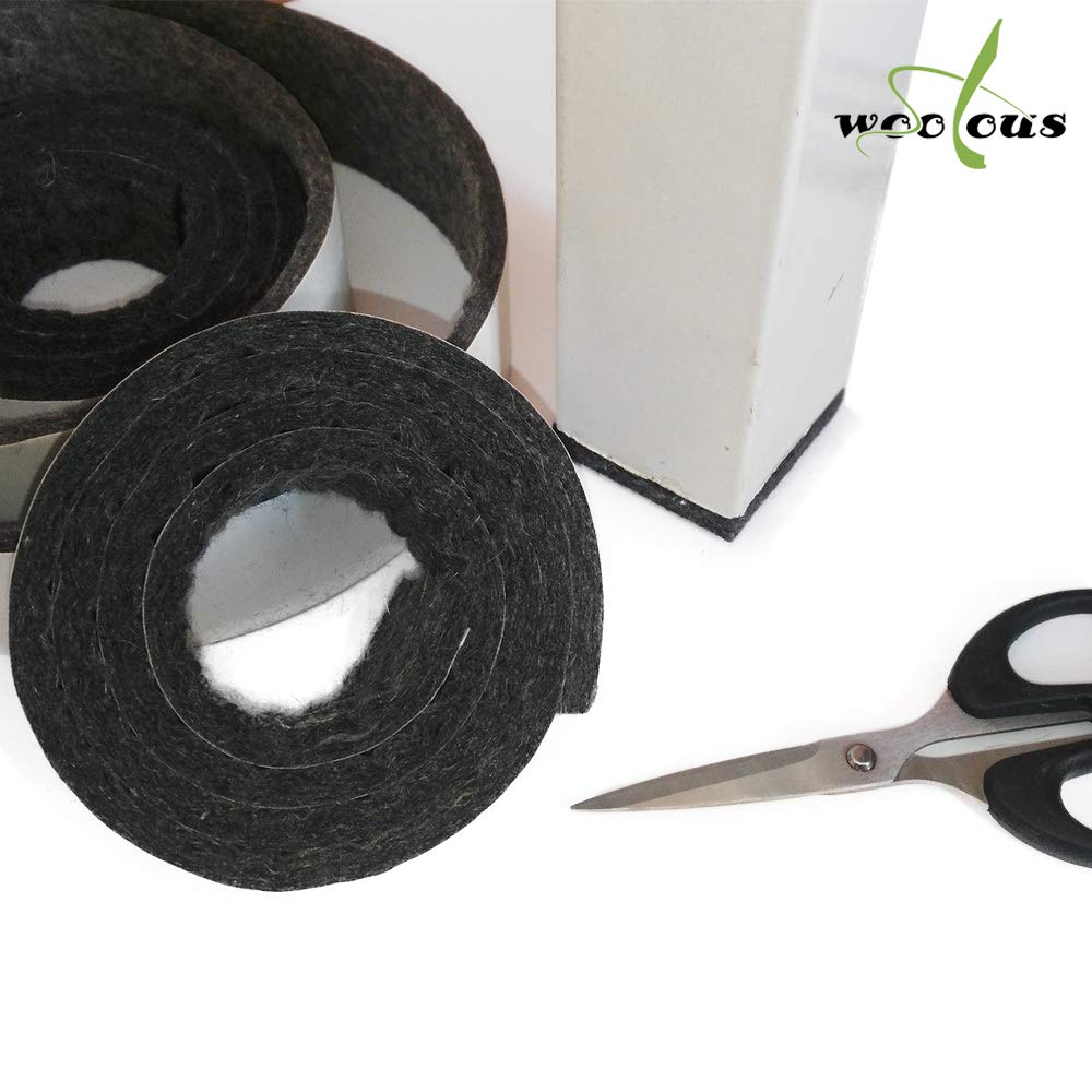 Heavy Duty Self-Adhesive Wool Felt Strip Roll - 1.18x40 Inch Dark Grey Furniture Protector Pads for Hard Surfaces, Floor & Door Protection - Noise Reduction & Scratch Prevention