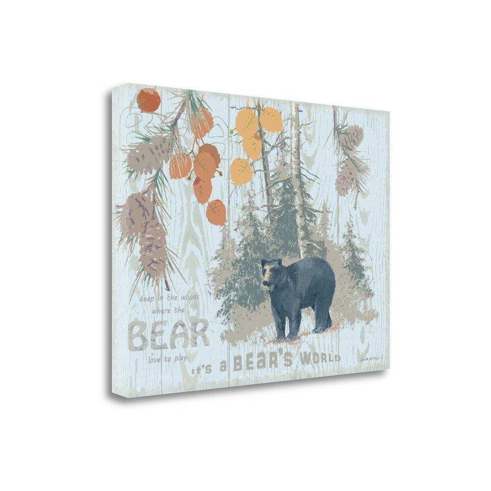 Bears World Tan by Anita Phillips - Premium Fine Art Giclee Print on Gallery Wrapped Canvas, Ready to Hang Wall Decor for Living Room, Bedroom & Office