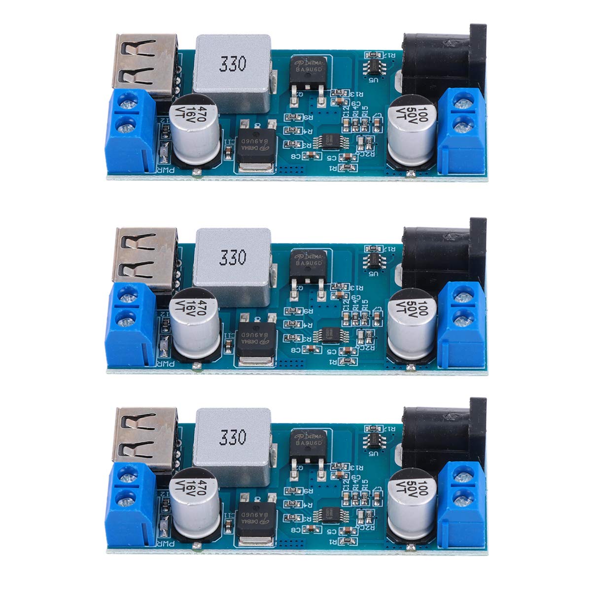 3 Pcs Adjustable Power Converter Module - DC Voltage Regulator & Power Supply Accessories for DIY Electronics, LED Strips, and Home Appliances