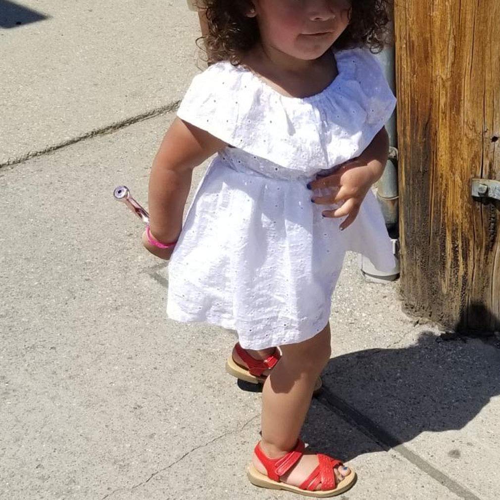 Toddler Girls' Off-Shoulder Lace Ruffle Mini Dress - White Summer Baby Dress for Photoshoots, Parties & Beach Outings