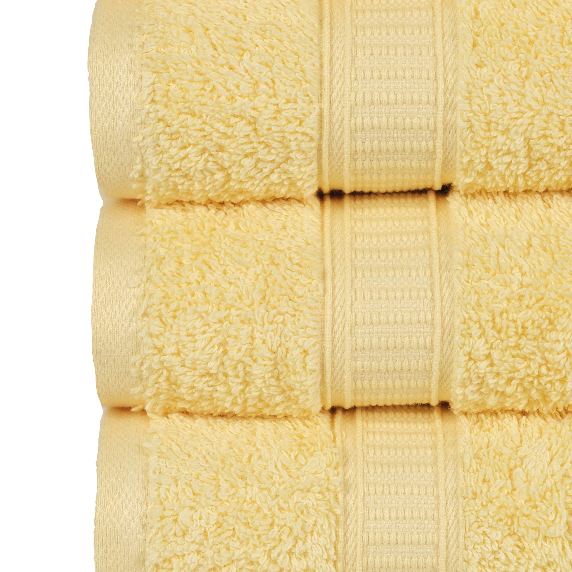 Premium 2-Piece Personalized Hand Towel Set - 100% Turkish Cotton, Ultra Soft & Highly Absorbent - Hotel & Spa Quality Bath Towels for Home, Gifts & Luxury Bathroom Decor (Yellow) - Perfect for Guest Bathrooms, Bridal Showers & Spa Days