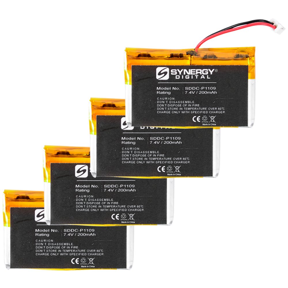 Synergy Digital Rechargeable Dog Collar Batteries - 4 Pack SDDC-P1109 for SportDOG SR-300W Receiver | Long-Lasting Power for Training & Hunting Dogs | Perfect for Outdoor Adventures & Professional Dog Training