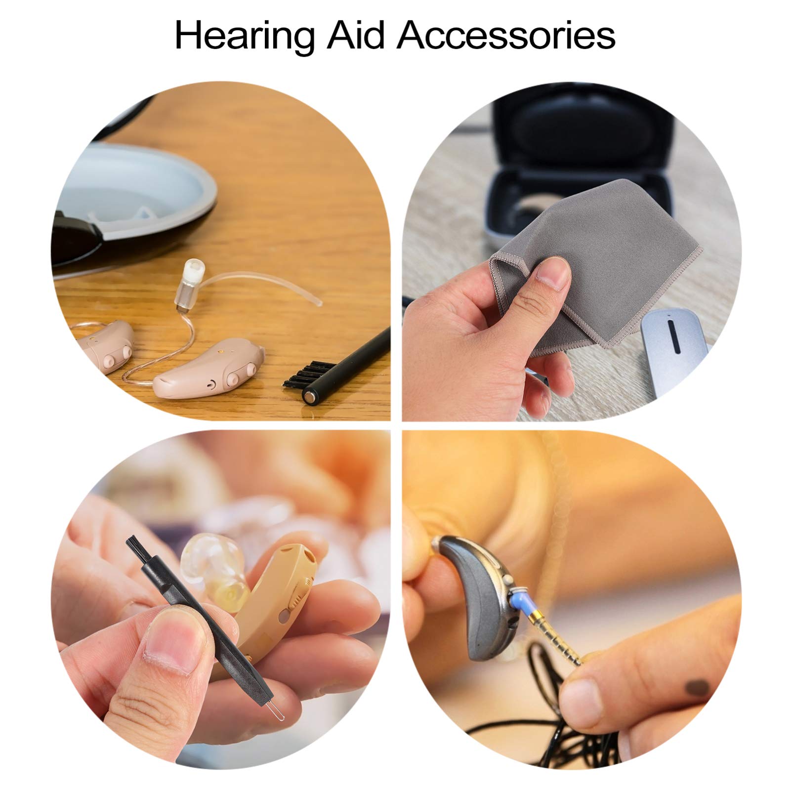 Hemobllo 6-Piece Ear Cleaner Kit with Microfiber Cloth - for Headphones & Earbuds