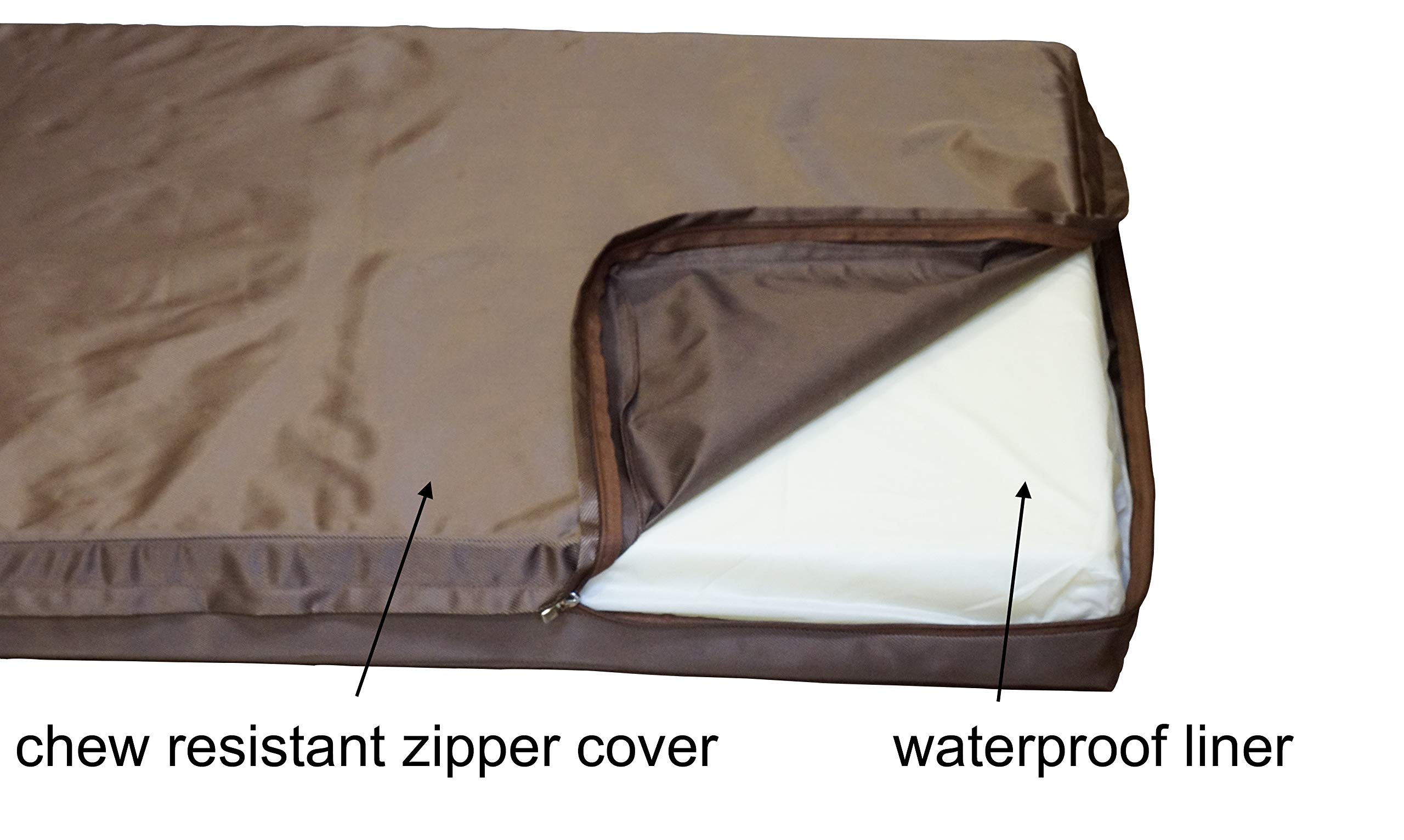 Premium Orthopedic Memory Foam Dog Bed - Heavy Duty Washable Pet Bed with Removable Zipper Cover & Free Waterproof Liner - Support for Joint Pain Relief - Perfect for Large Dogs, Elderly Pets & Crate Training (Replacement Covers Available)