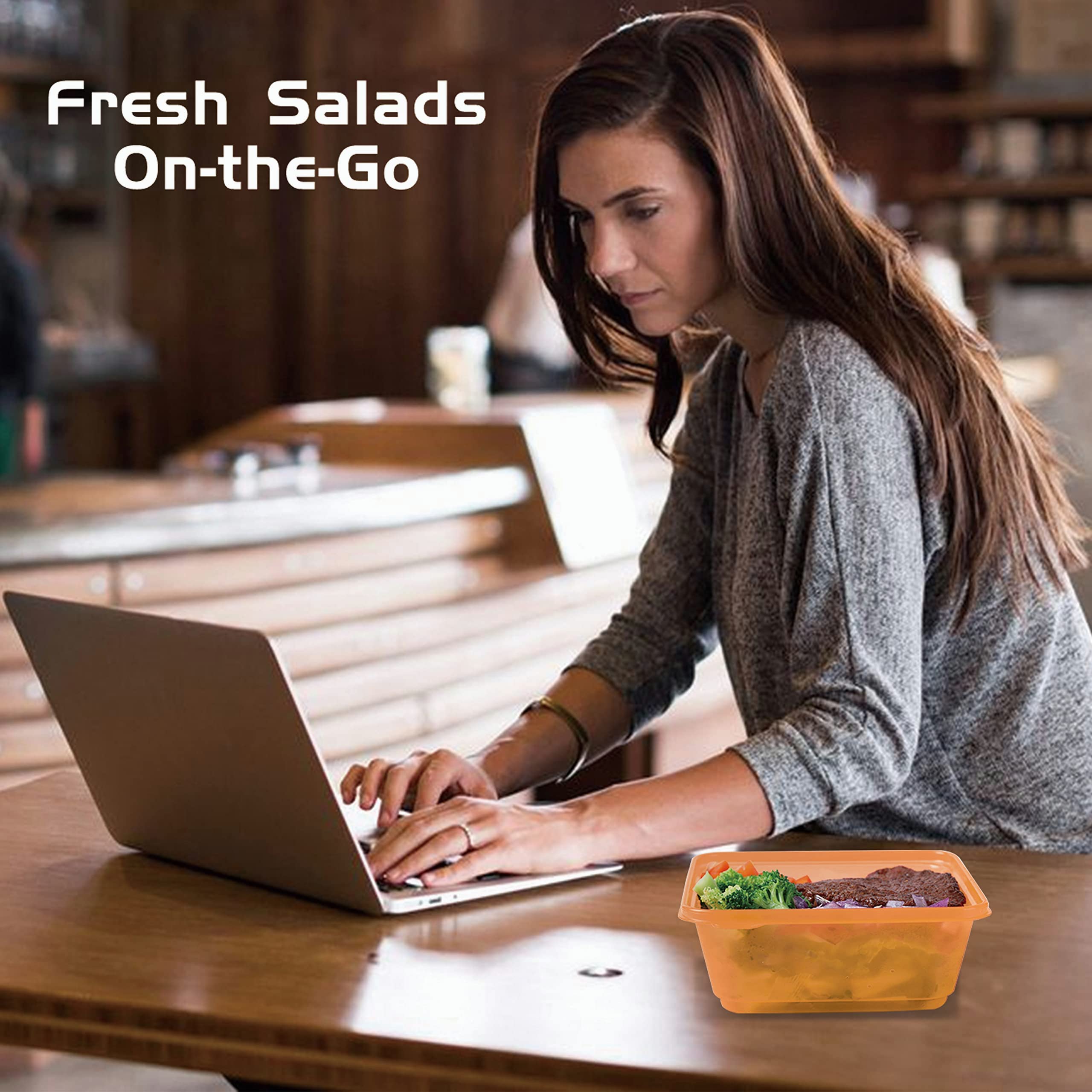 15 Pack Bento Boxes - Plastic Food Storage Containers with Lids, BPA Free Lunch Box for Meal Prep, Microwave & Dishwasher Safe - Perfect for Office Lunch, School Meals & Picnic Food Storage (Square, 34 oz)