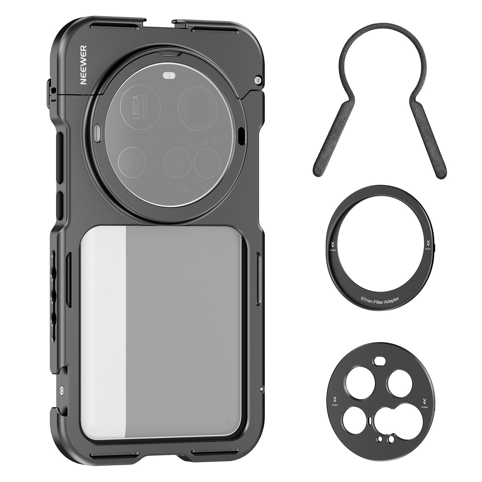 NEEWER PA091 Smartphone Cage Kit for Xiaomi 15 Ultra - Universal Phone Mount with Cold Shoe Mount & Accessories | Perfect for Vlogging, Live Streaming & Mobile Photography (Pre-Order Now)