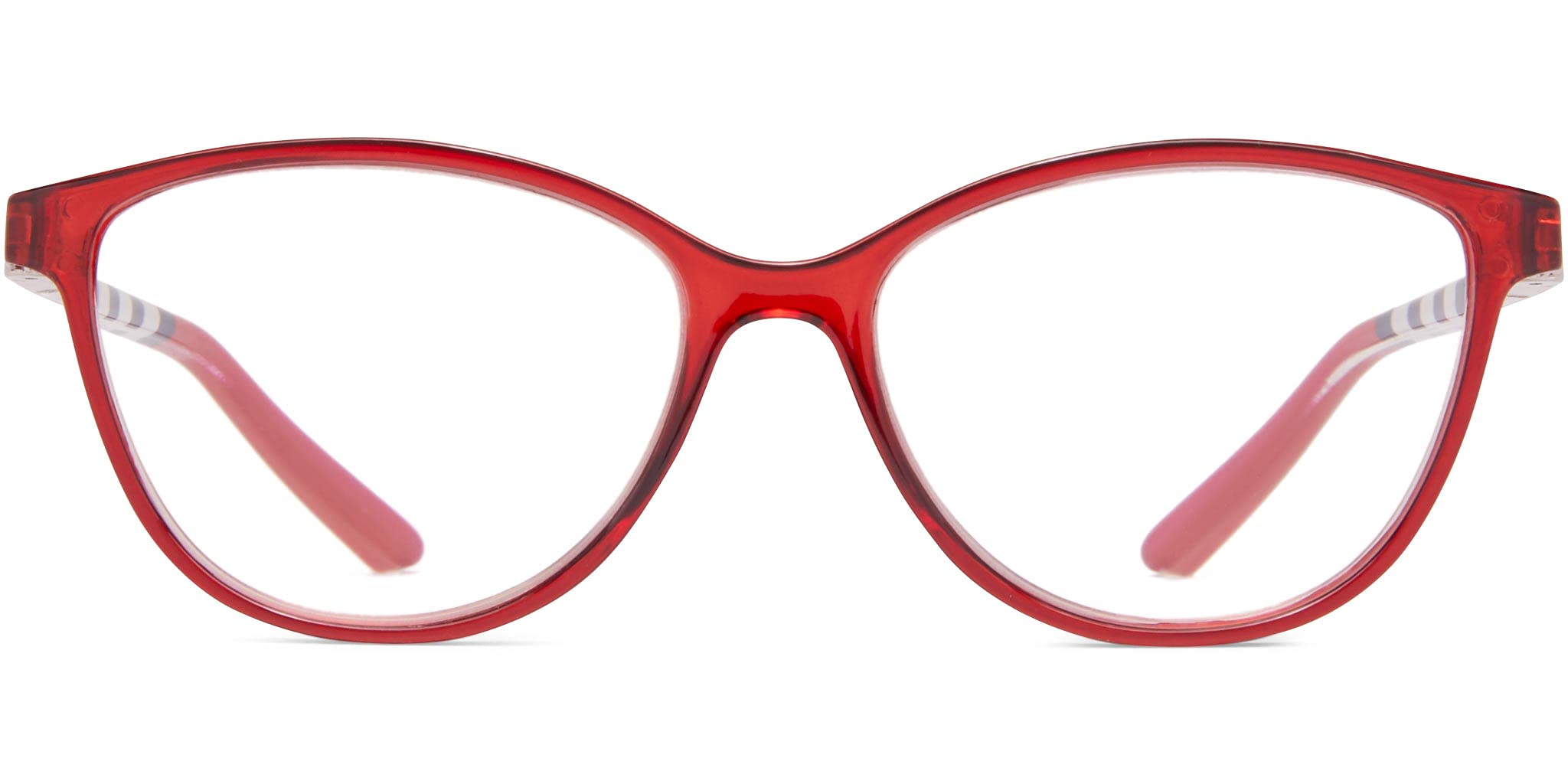 ICU Eyewear Reading Glasses +2.25 Strength - Stylish Red Frame for Women & Men - Lightweight Comfortable Readers for Books, Computers & Close Work